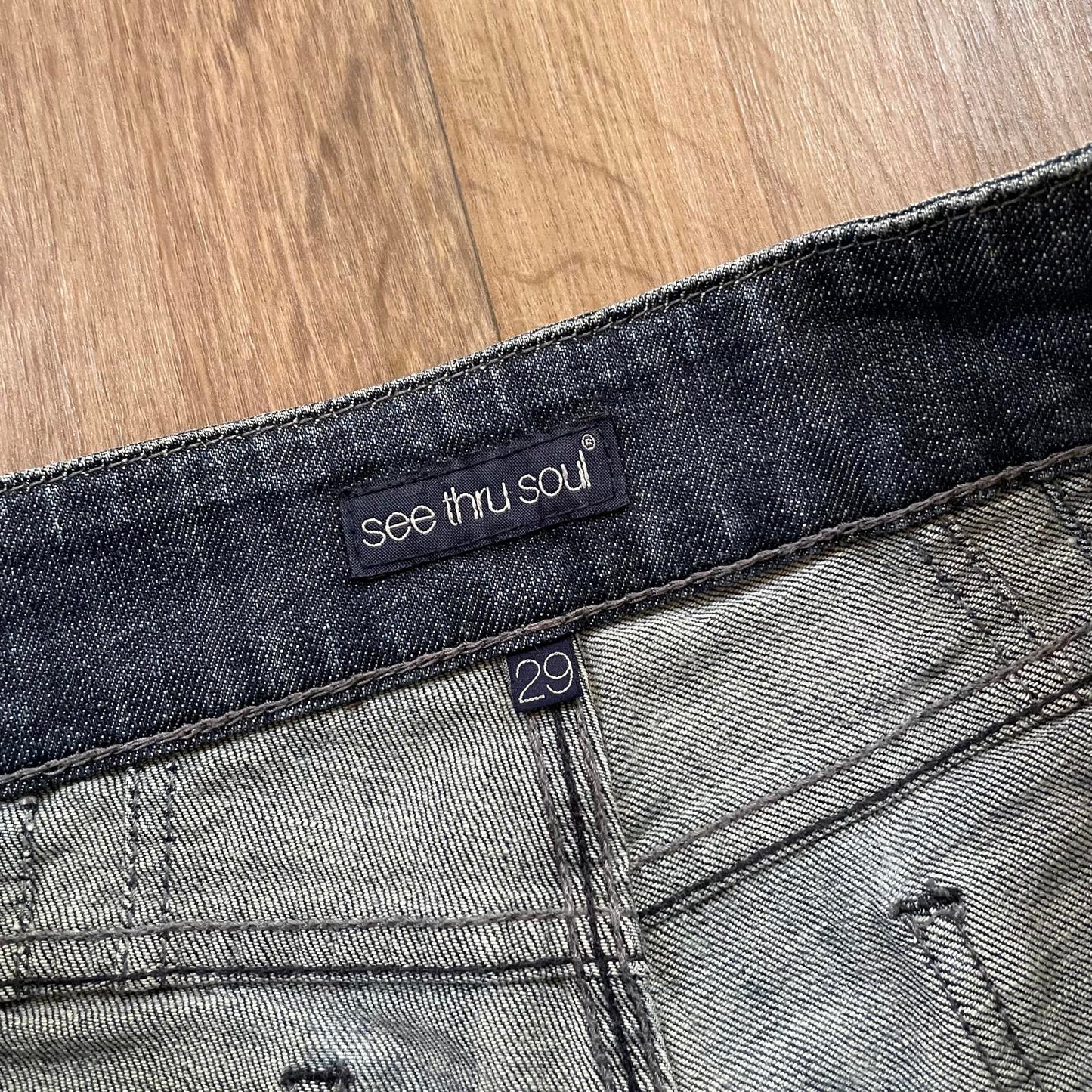 See Thru Soul Embroidered Dark Wash Boot Cut Jeans