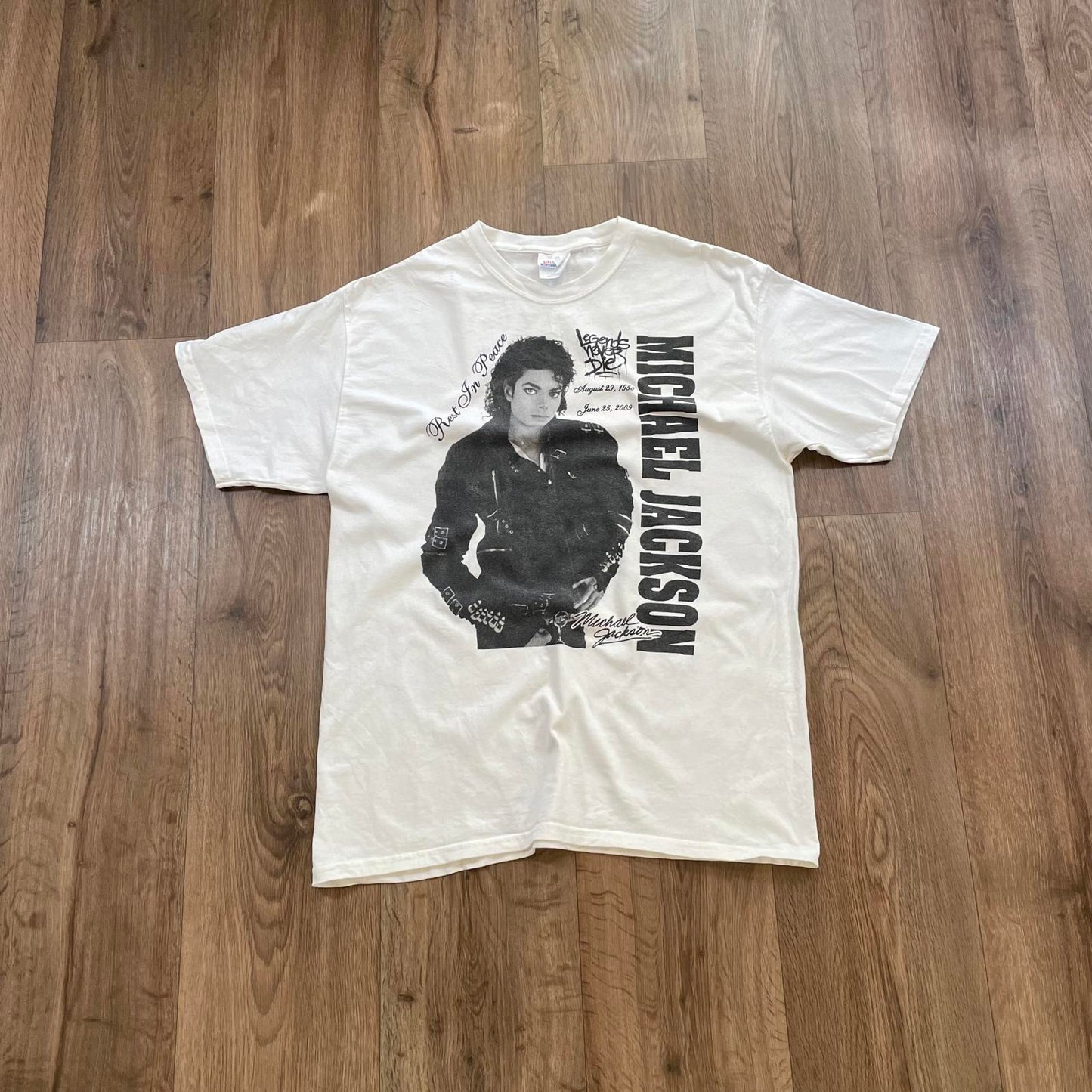 Michael Jackson White Graphic T-Shirt