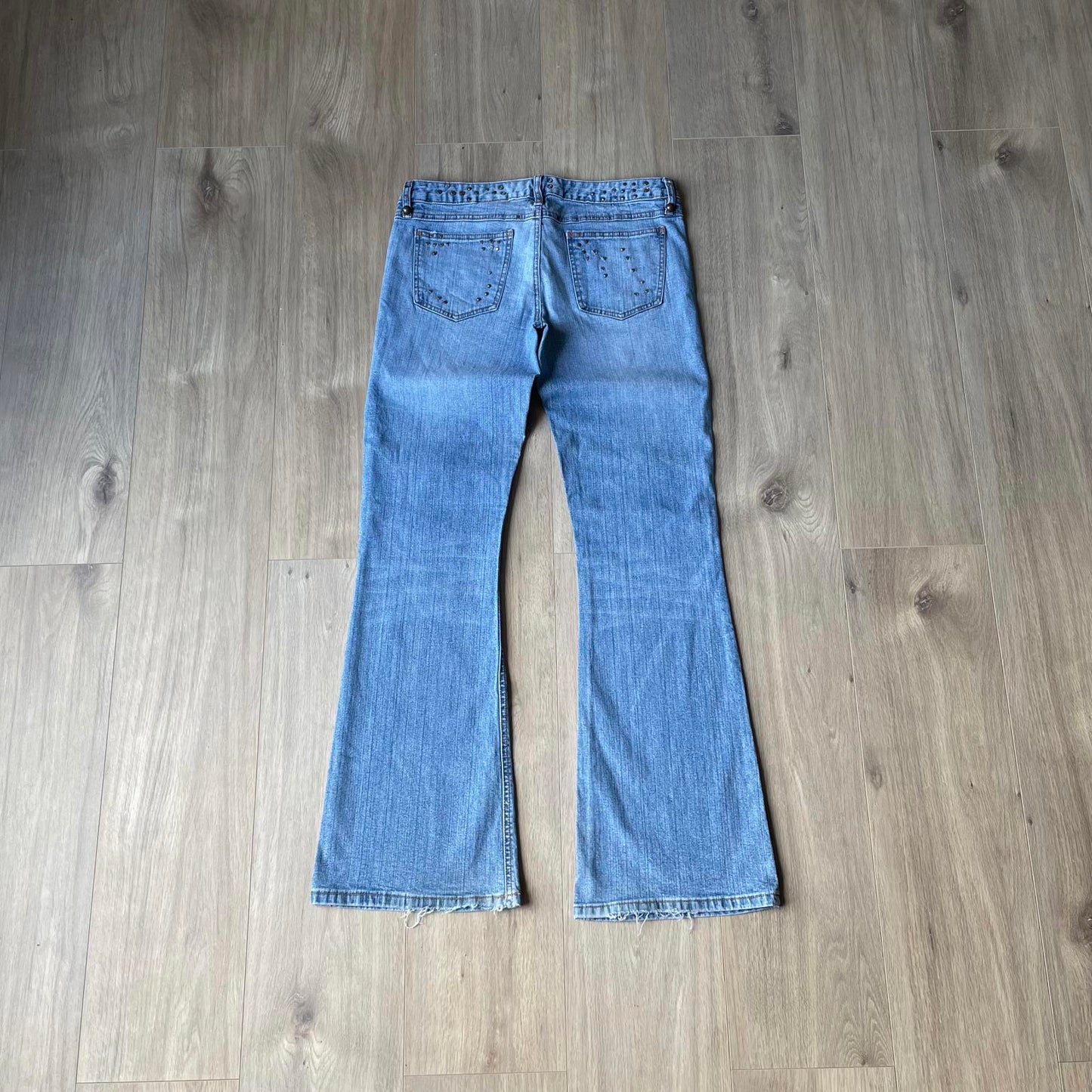 Mudd Studded Y2K Style Low Rise Boot Cut Jeans W31 L32