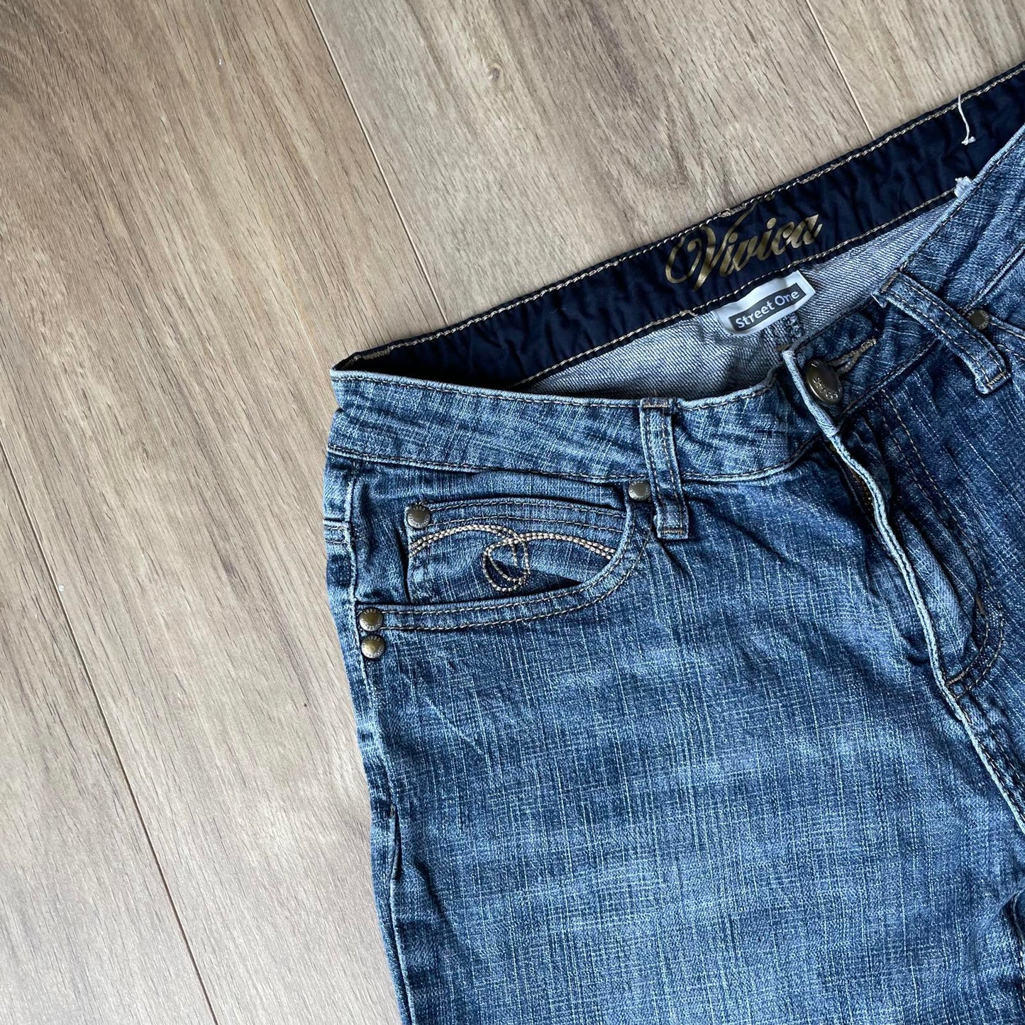 Street One Embroidered Y2K Style Bootcut Jeans