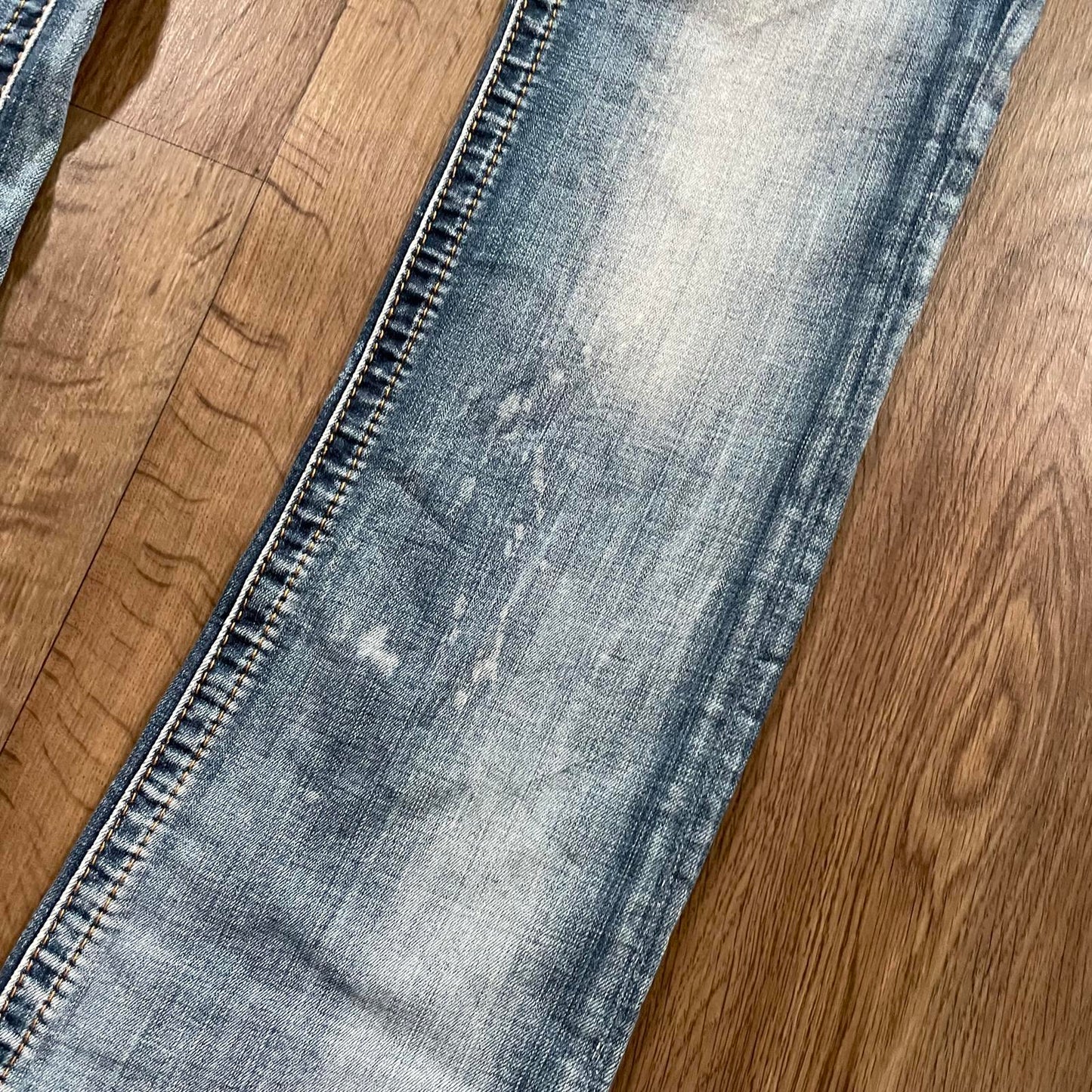 Miss Me Cross Detail Mid Rise Slim Boot Jeans