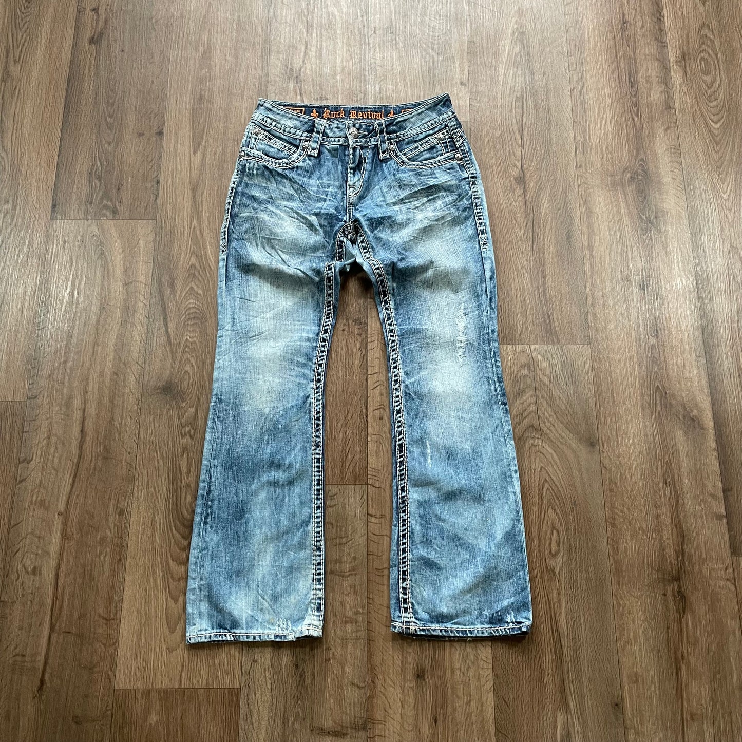 Rock Revival Acid Wash Boot Cut Jeans