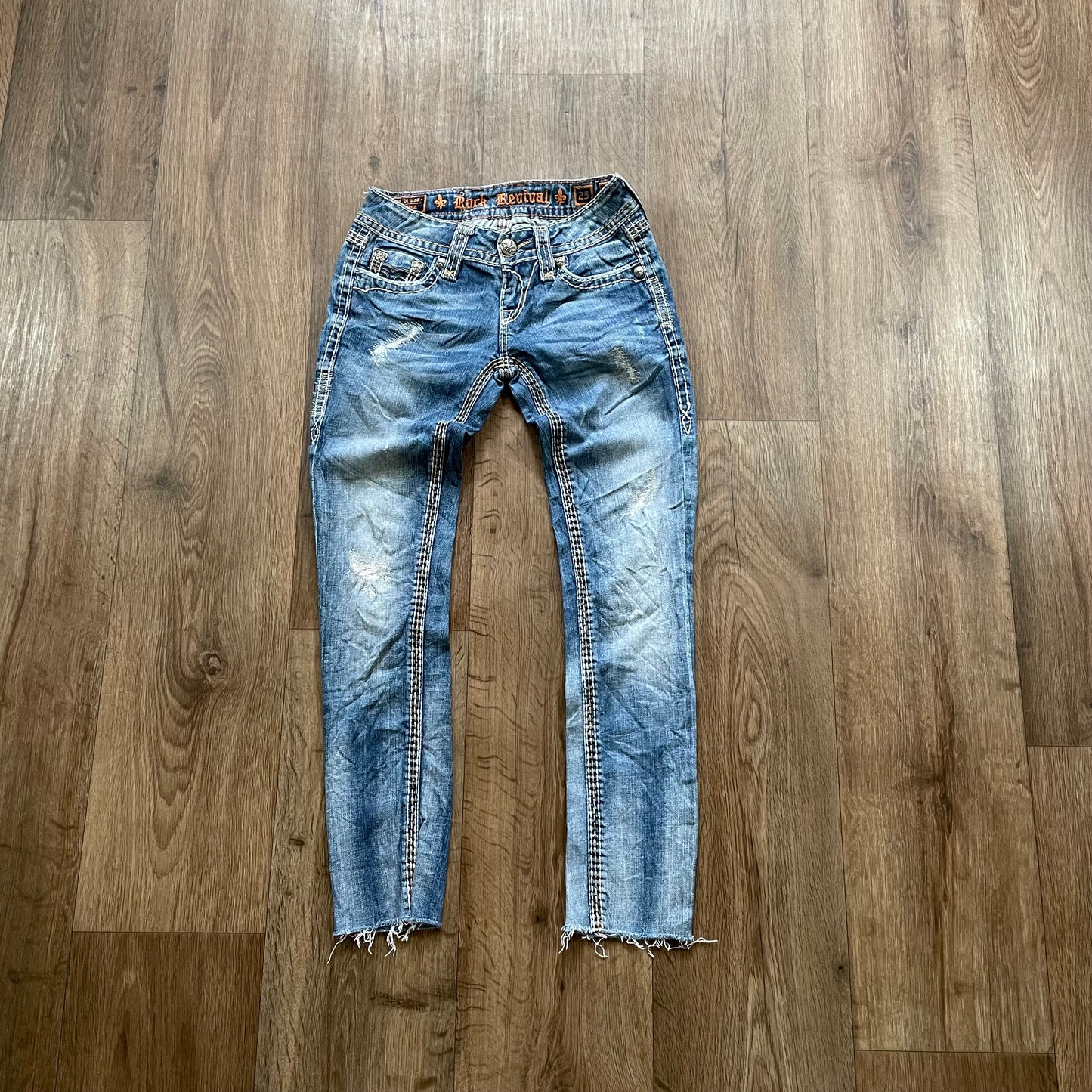 Rock Revival Cut Off Skinny Jeans
