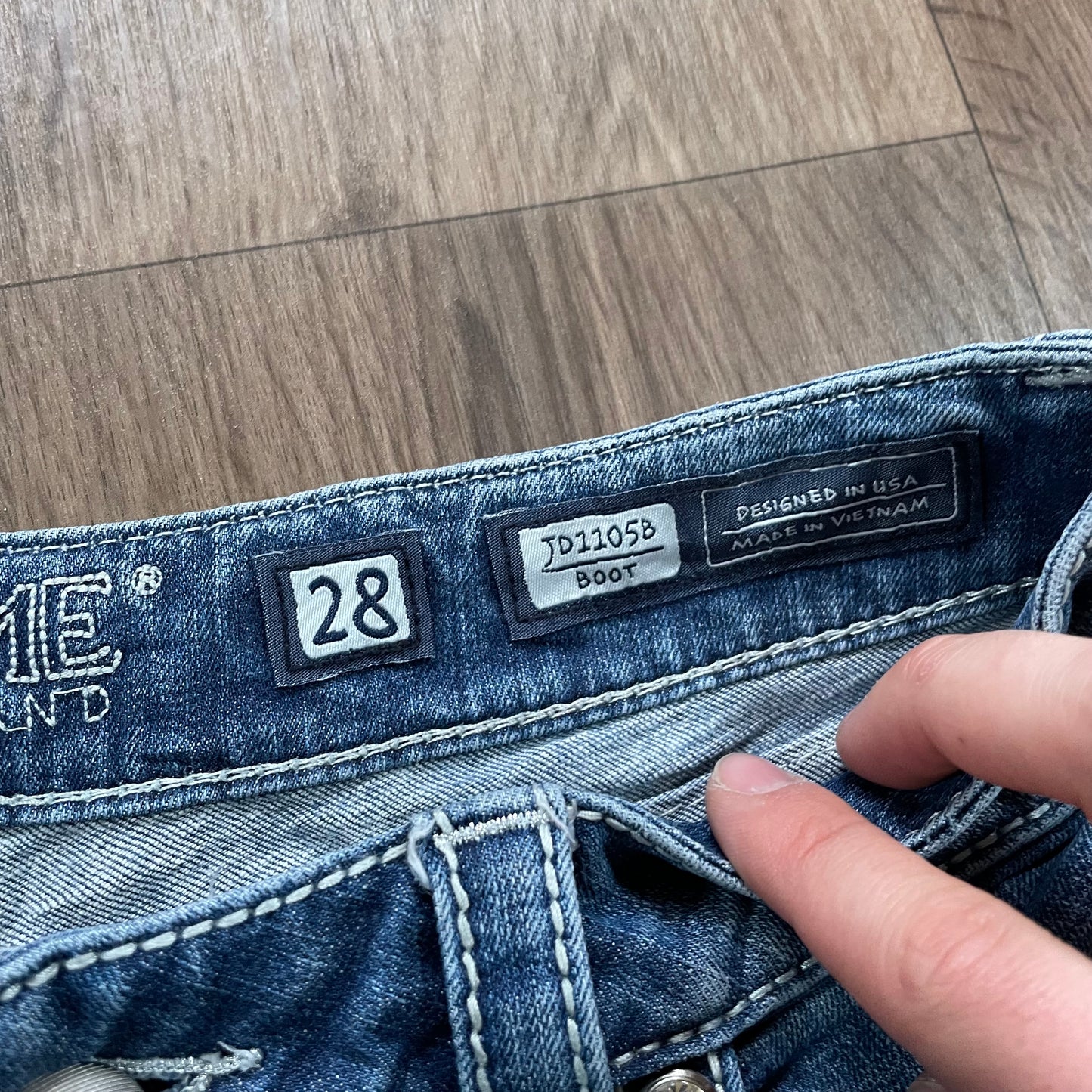 Miss Me Embroidered Detail Boot Cut Jeans