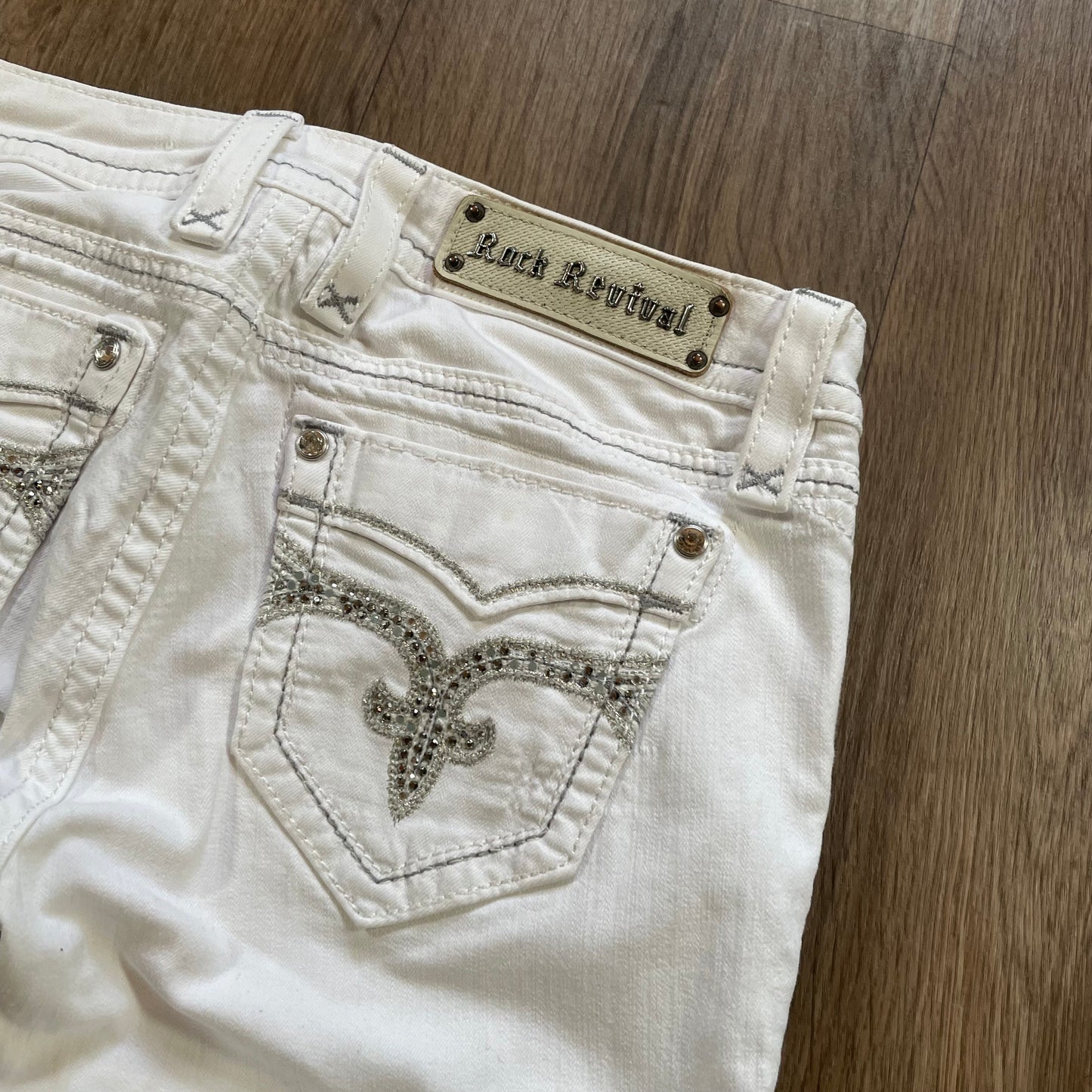 Rock Revival White Straight Leg Jeans