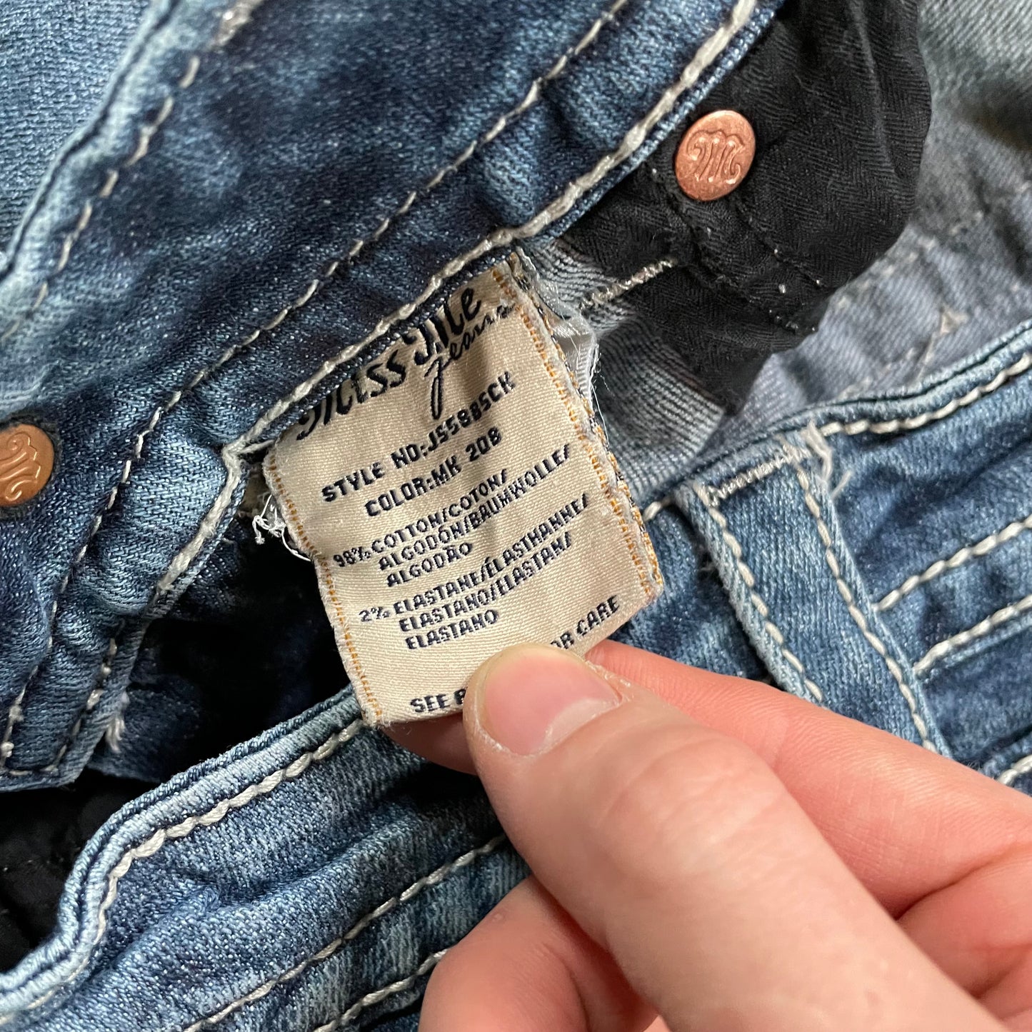 Miss Me Cuffed Skinny Jean Embroidered Pocket