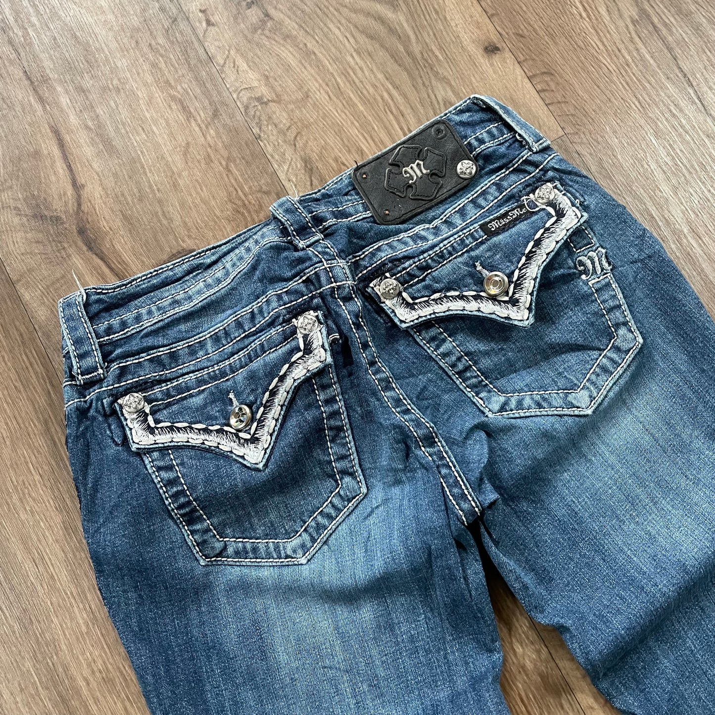 Miss Me Cuffed Skinny Jean Embroidered Pocket