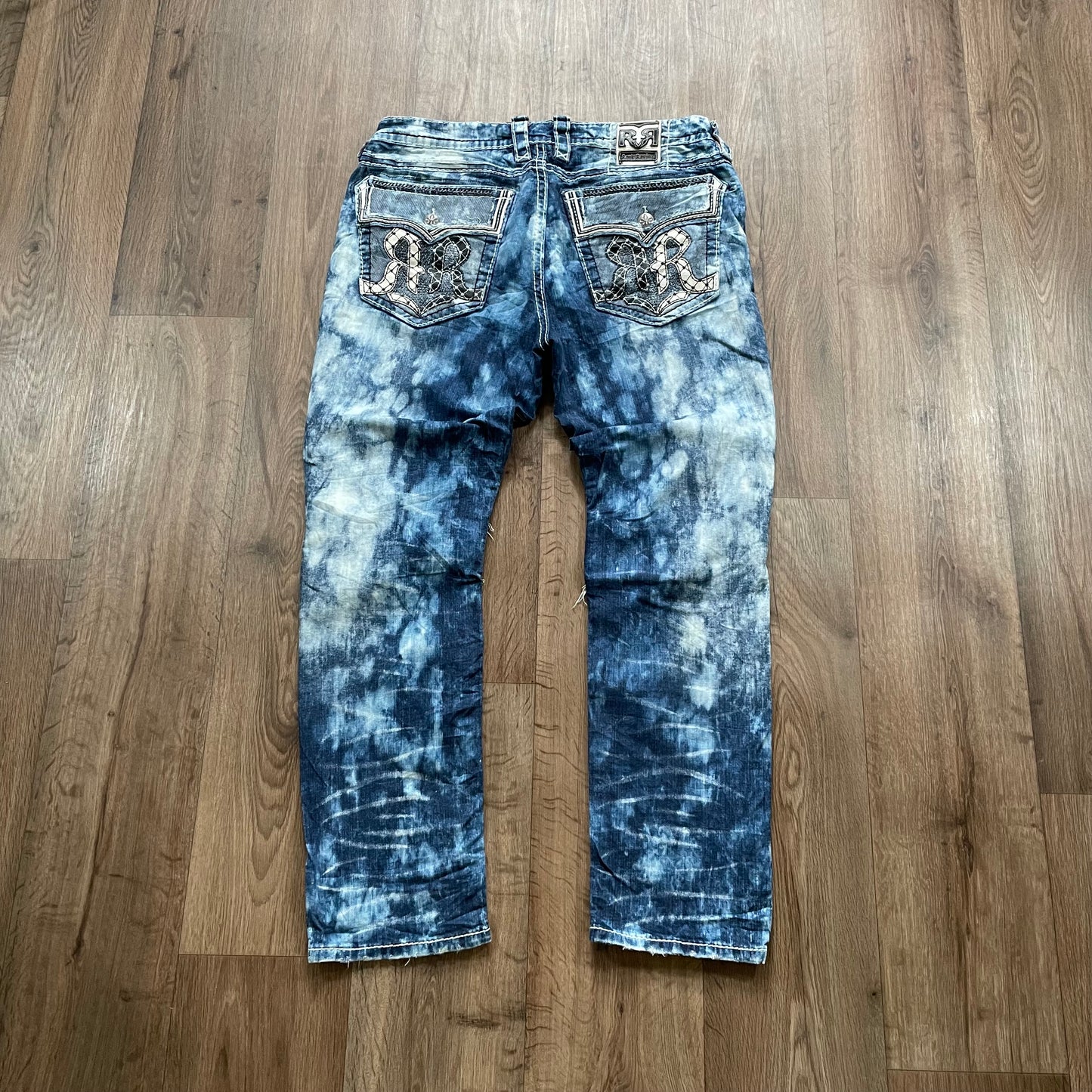 Rock Revival Acid Wash Biker Jeans