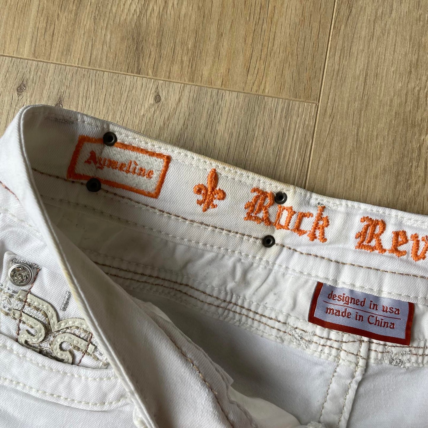 Rock Revival White Mini Y2K Shorts