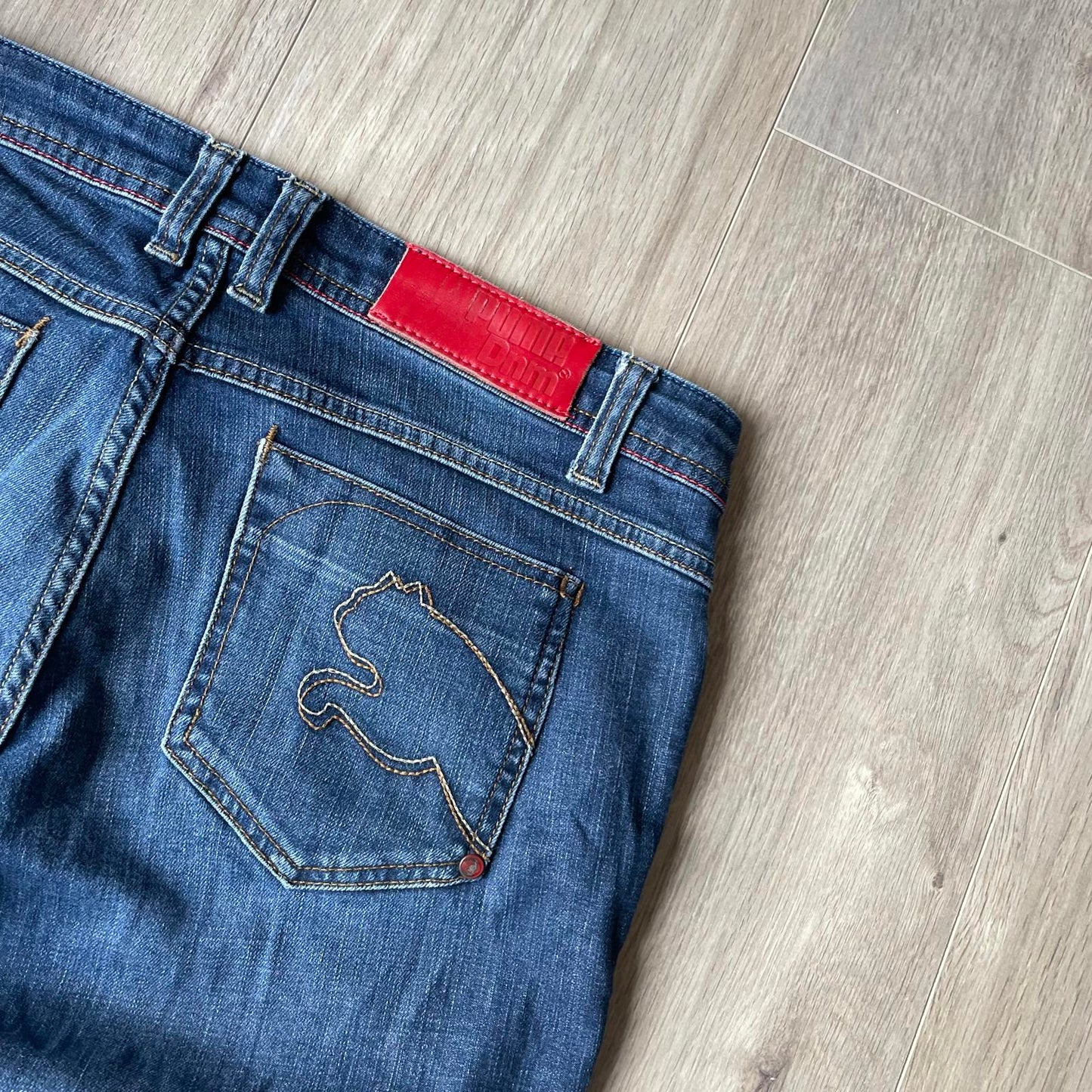 Vintage Puma Embroidered Dark Wash Jeans