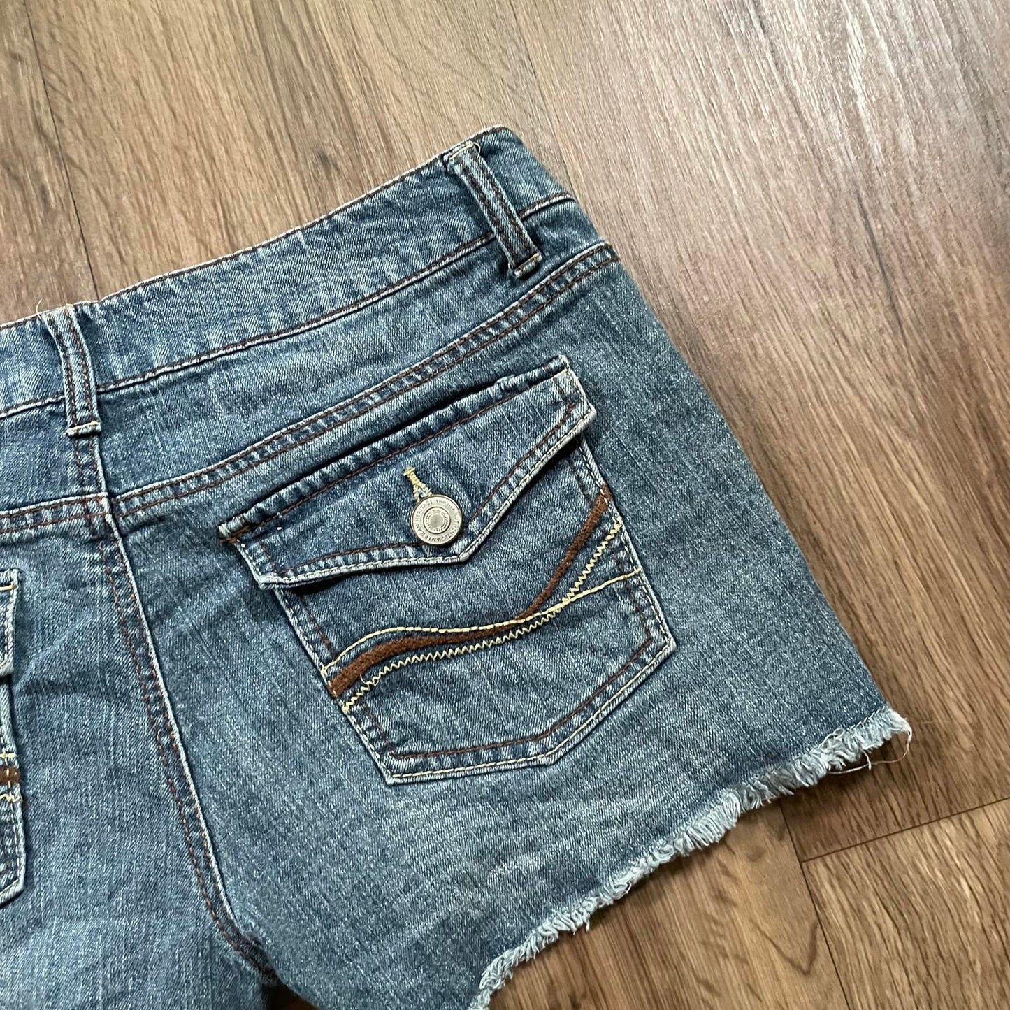 So Y2K Mini Denim Low Waisted Embroidered Shorts