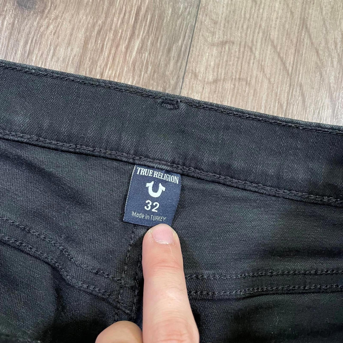 True Religion Black Slim Jeans W35 L32