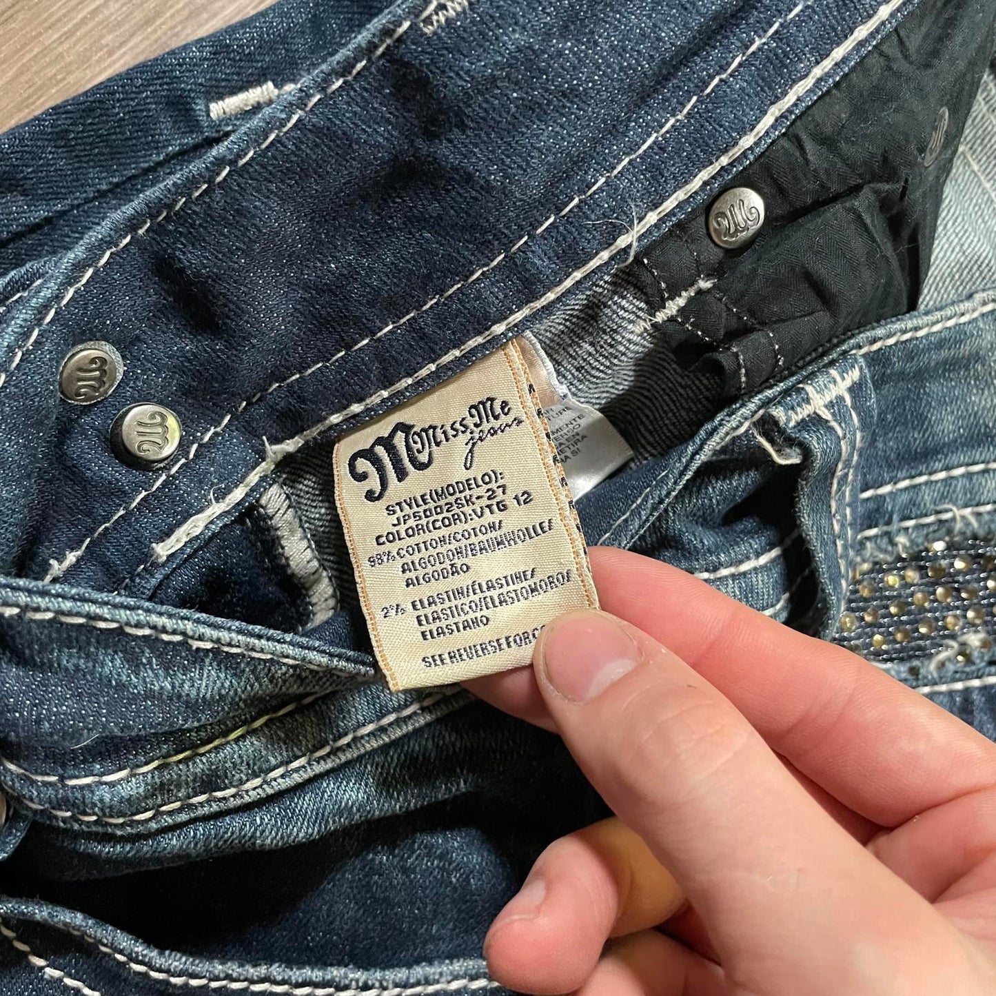 Miss Me Dark Gemstone Skinny Jean