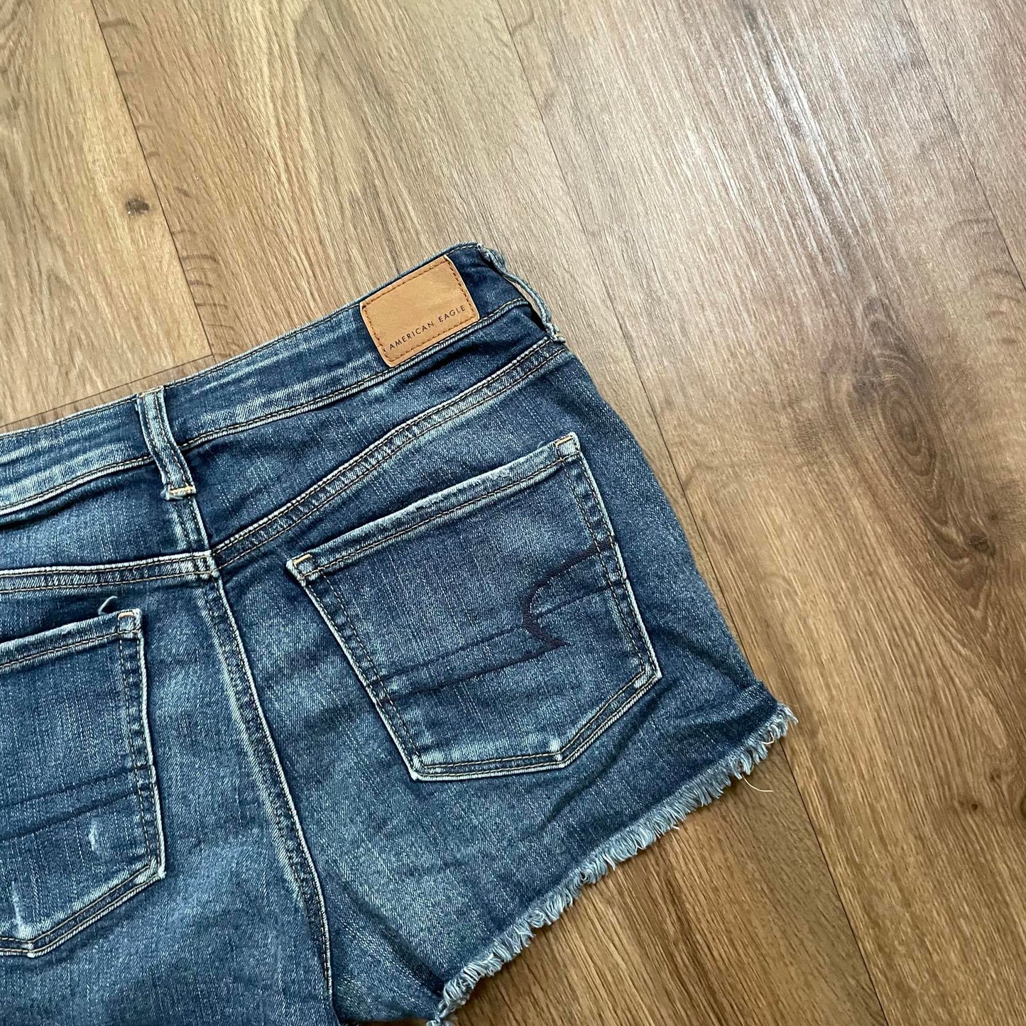 American Eagle Distressed Mini Shorts Dark Wash