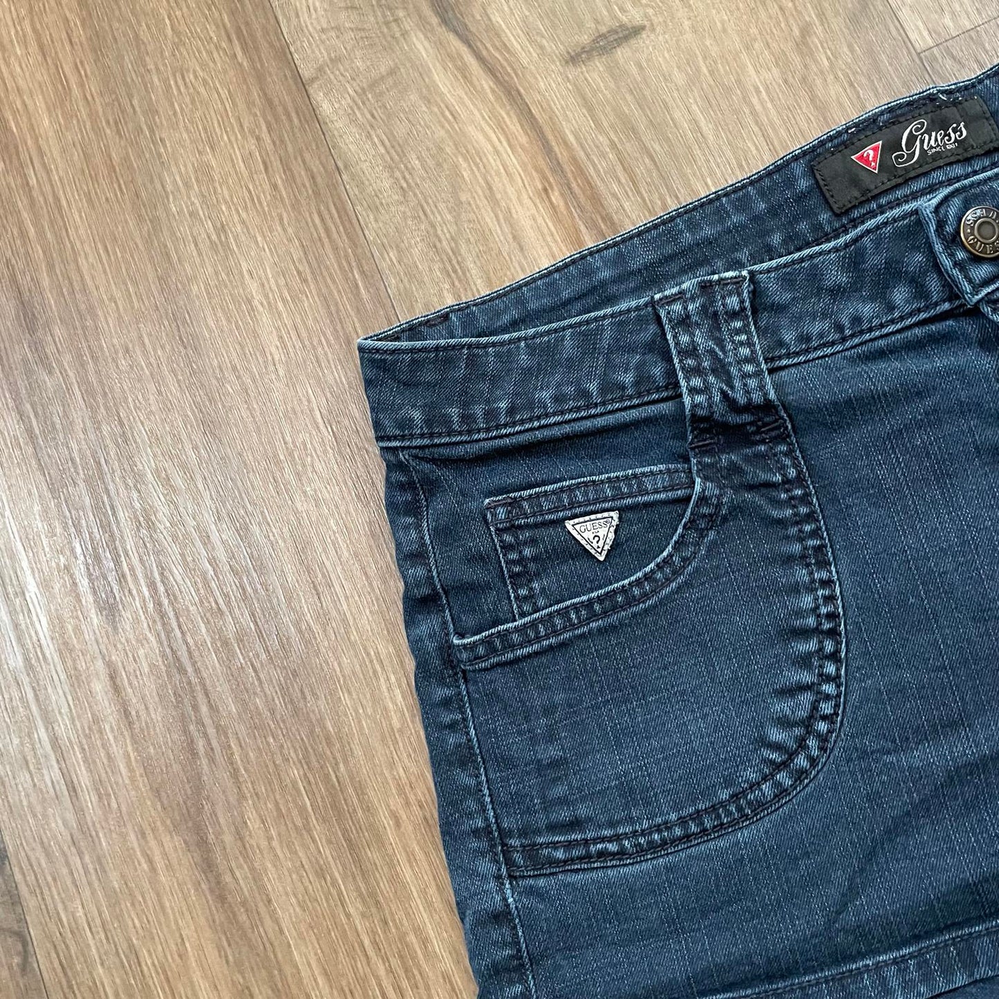 Guess Dark Wash High Waisted Shorts W30 Y2K