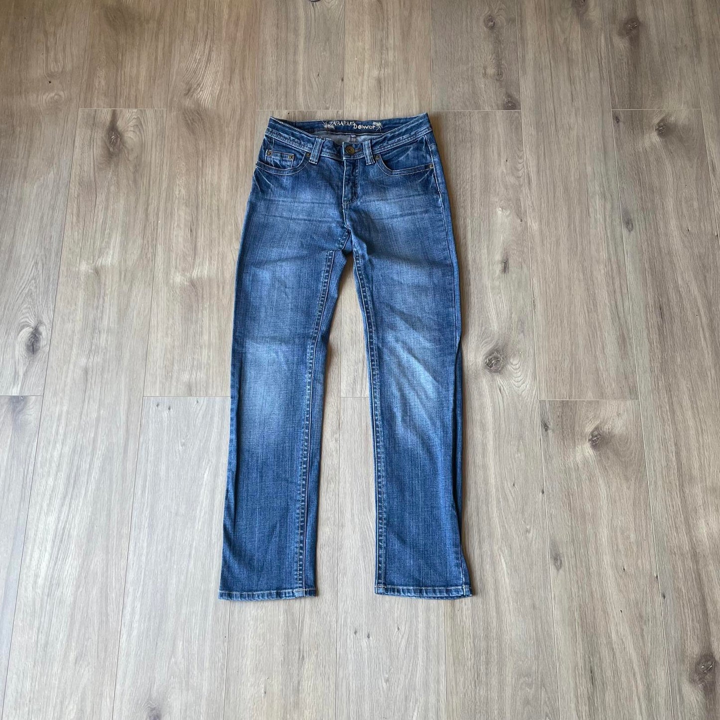Zabione Denver Embroidered Y2K Style Straight Jeans W27 L30