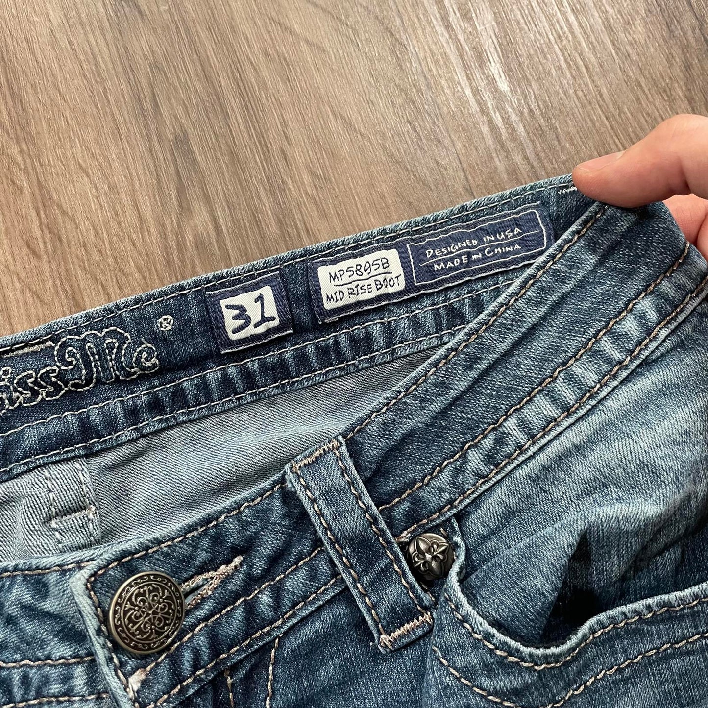 Miss Me Embroidered Boot Cut Jeans