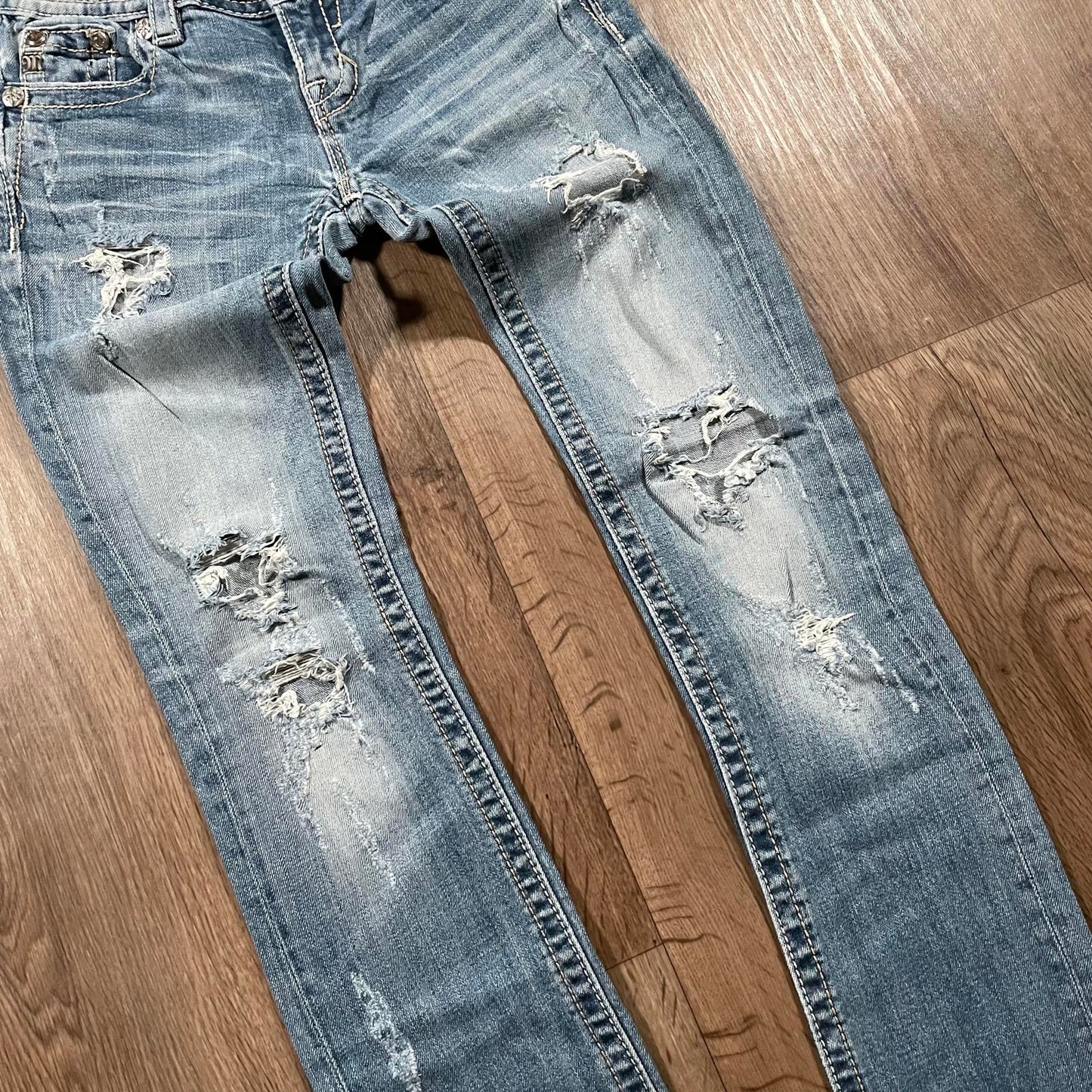 Miss Me Distressed Gem Straight Jeans