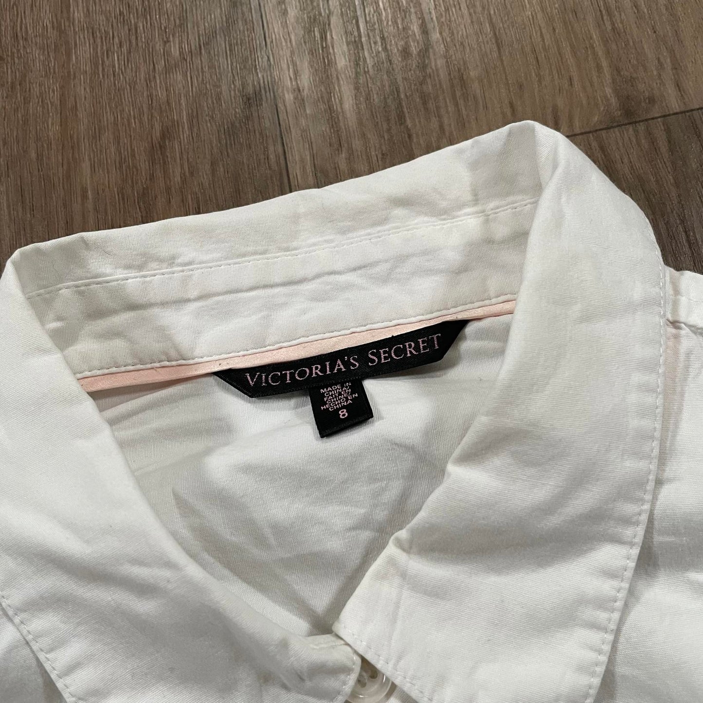 Victoria Secret White Fitted Long Sleeve Shirt