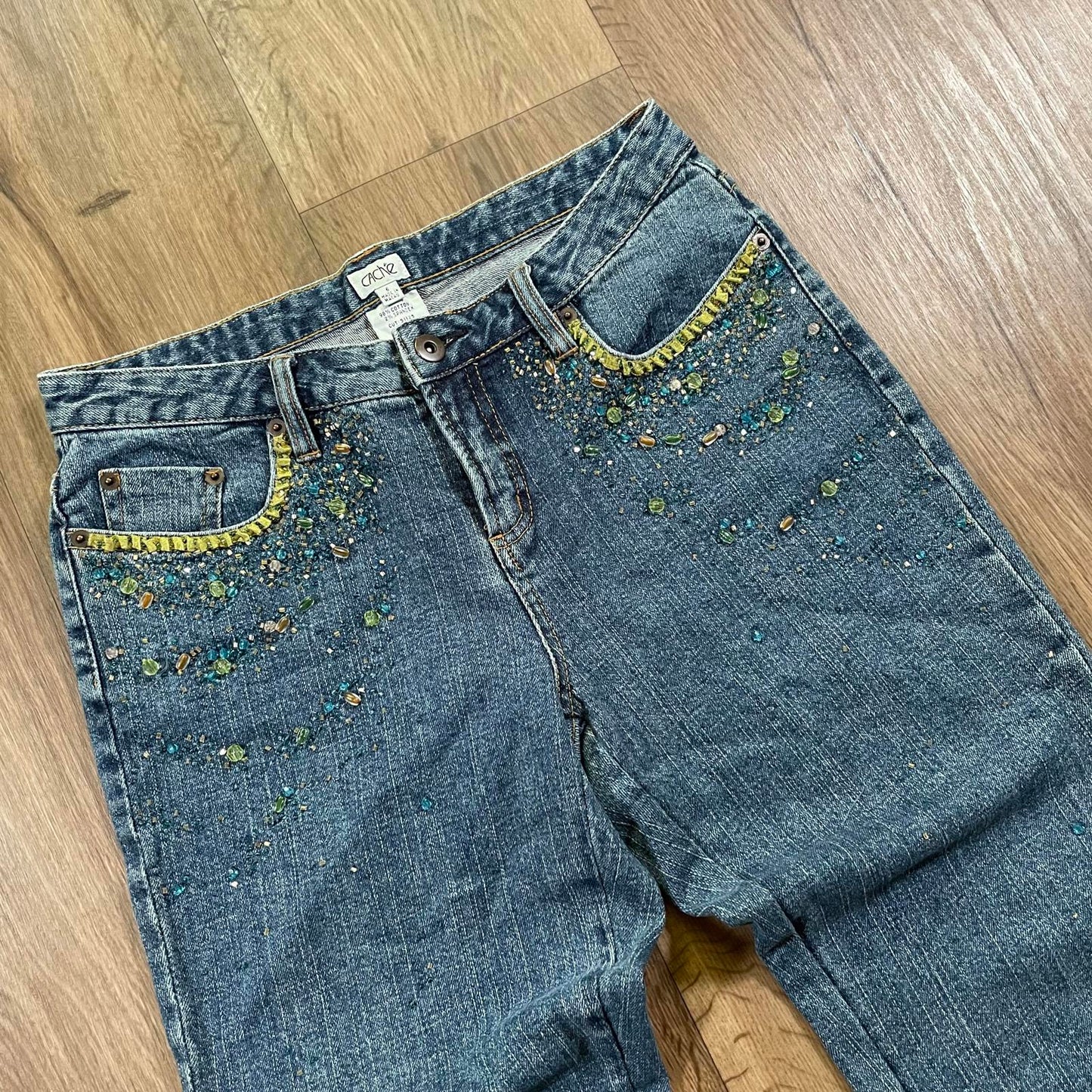 Cache Boot Cut Jeans Beaded