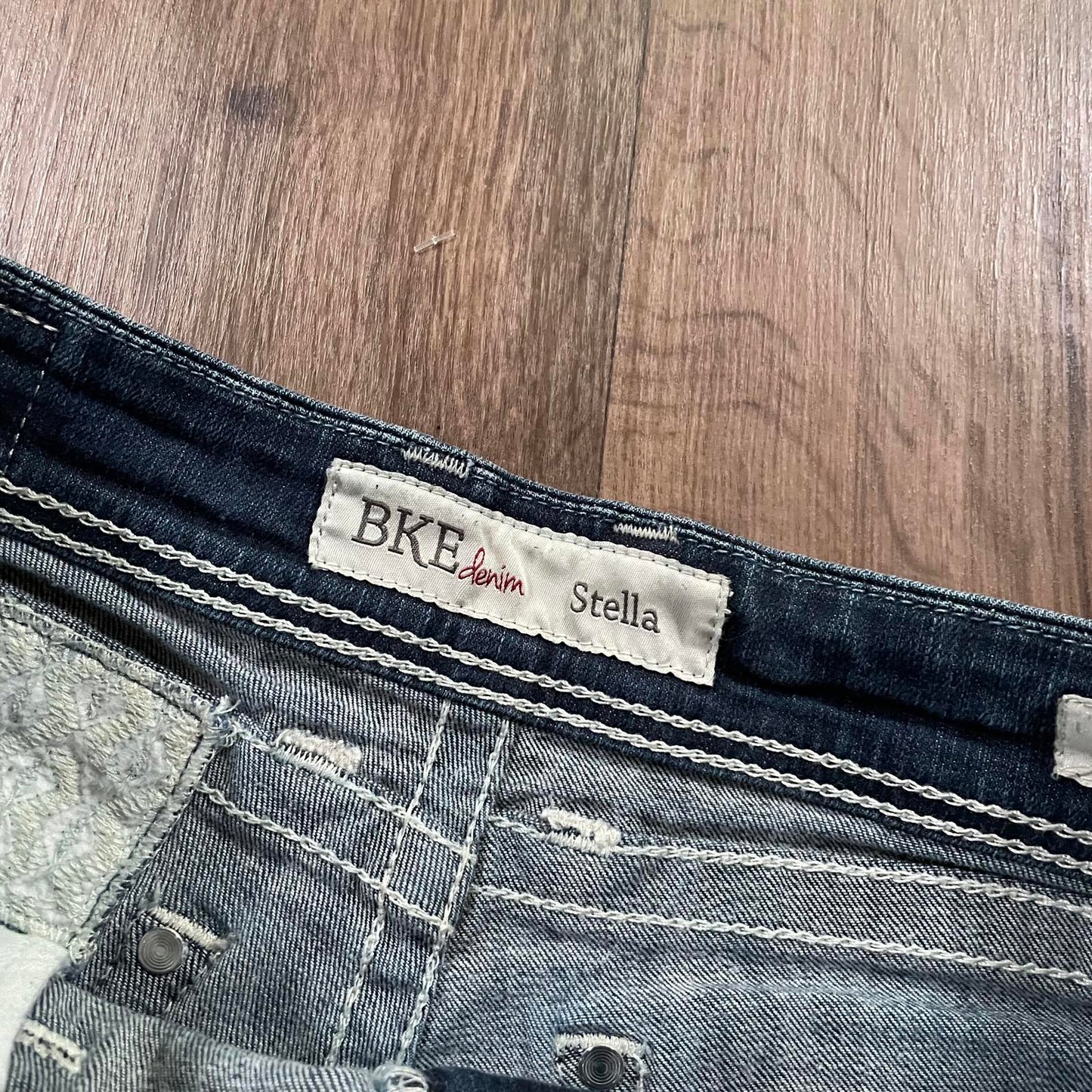 BKE Denim Dark Wash Distressed Mini Shorts W31