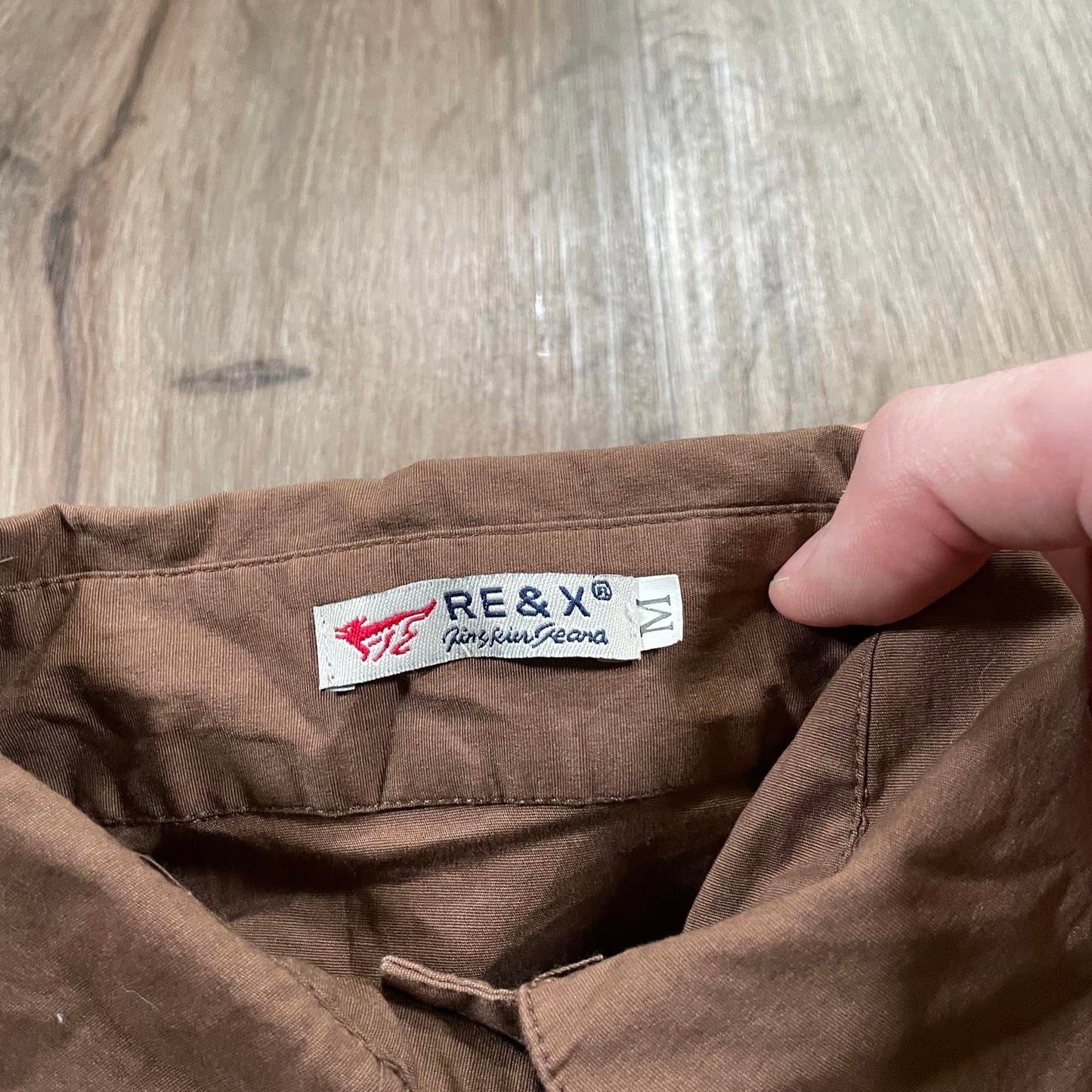 Brown Fitted Long Sleeve Collared Shirt