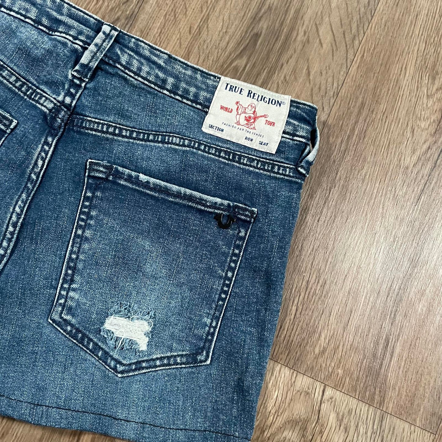 True Religion Blue Mini Skirt