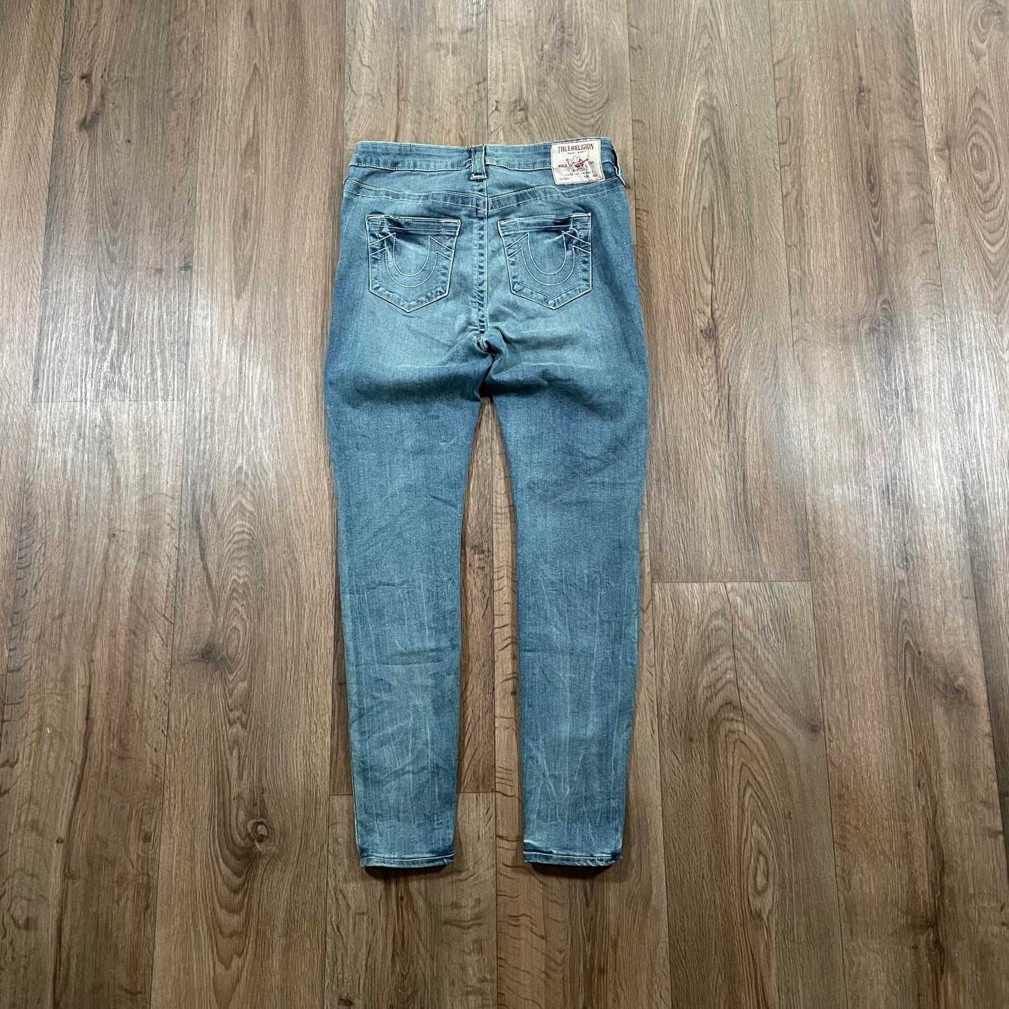 True Religion Jennie Curvy Blue Skinny Jeans W29 L28