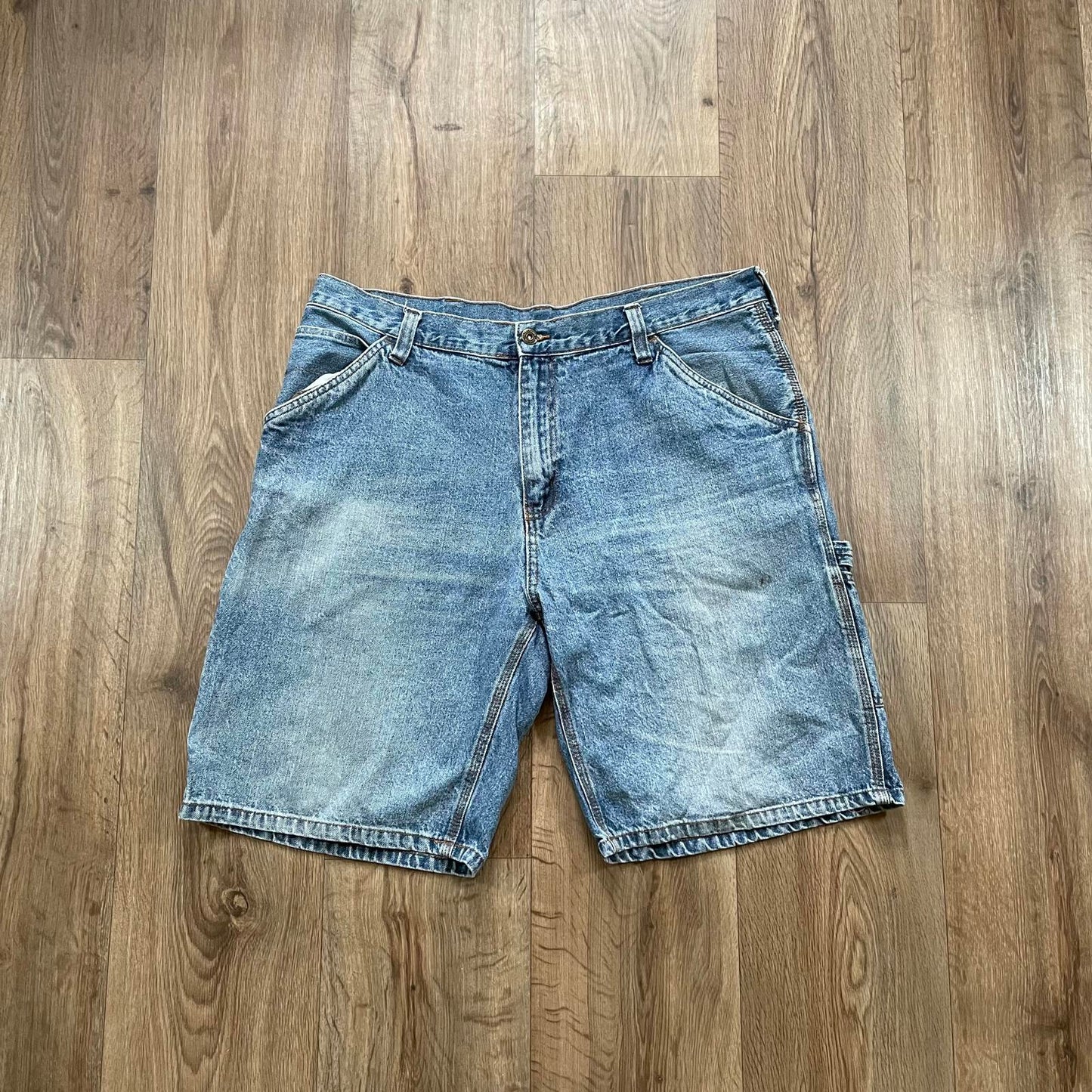 Vintage Light Blue Carpenter Denim Shorts