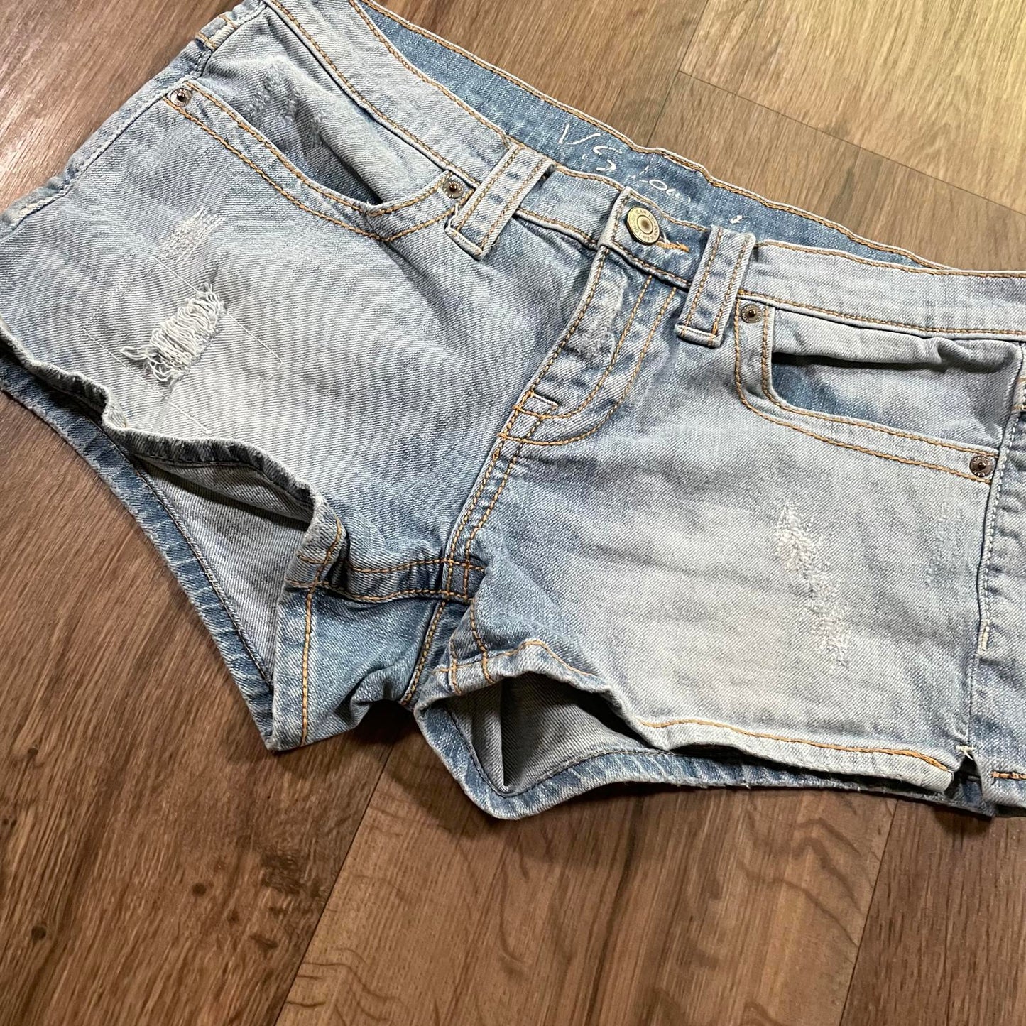 Y2K Low Waisted Blue Micro Denim Shorts