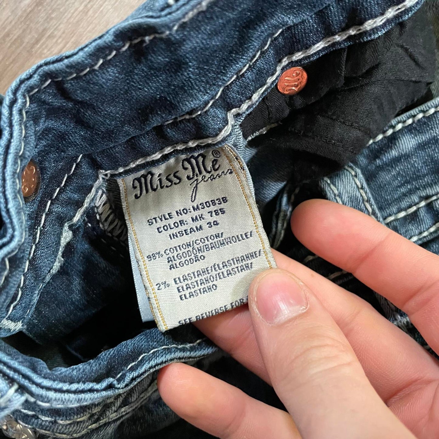 Miss Me Distressed Pocket Boot Cut Jeans