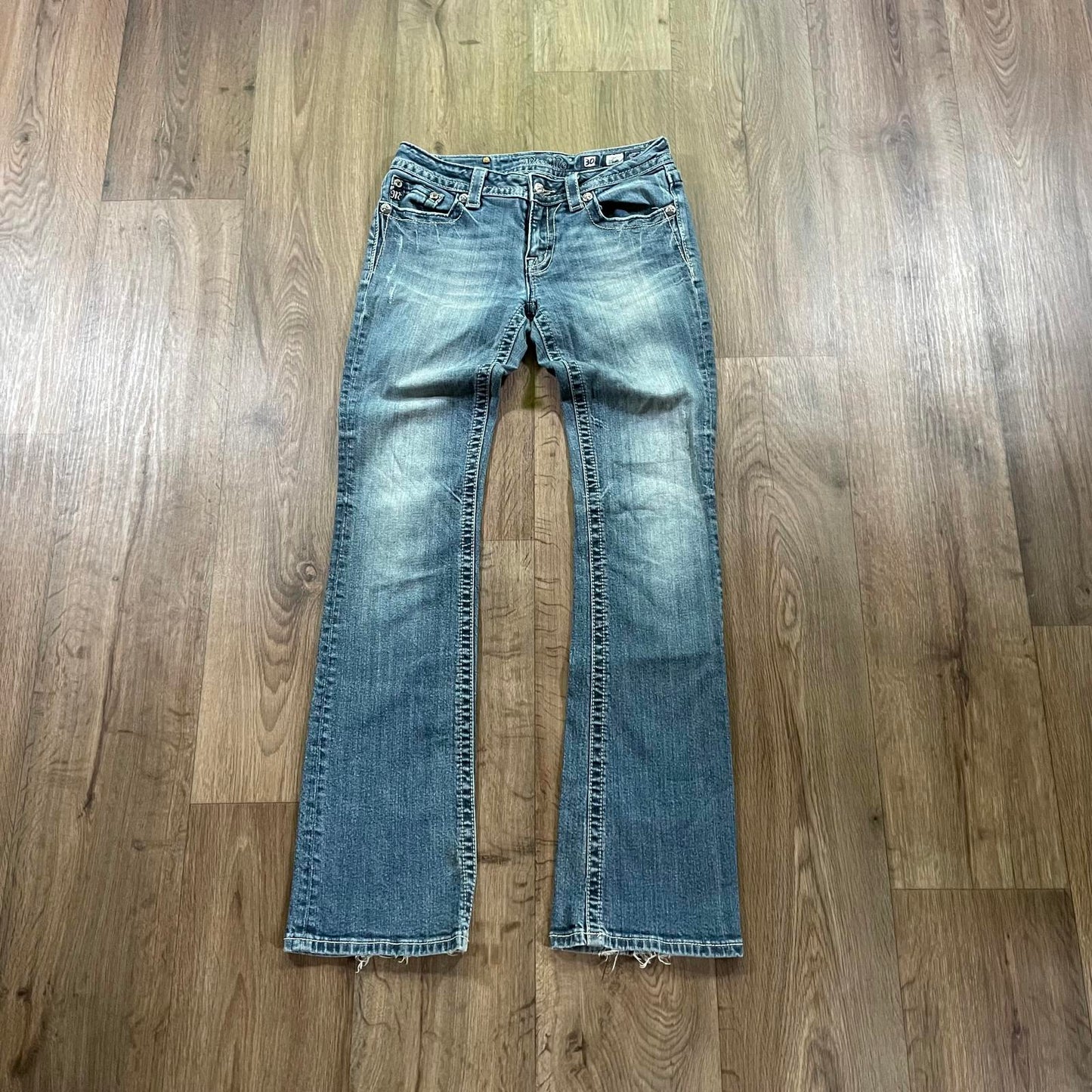 Miss Me Flower Pockets Boot Cut Jeans