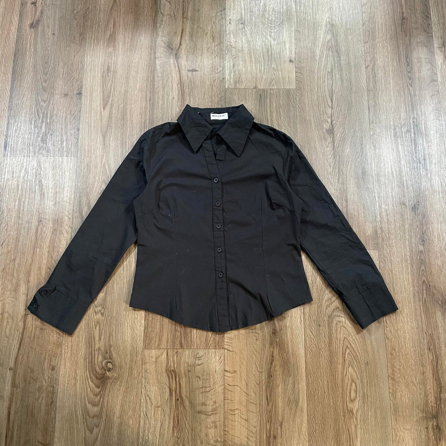 Long Sleeve Black Fitted Shirt