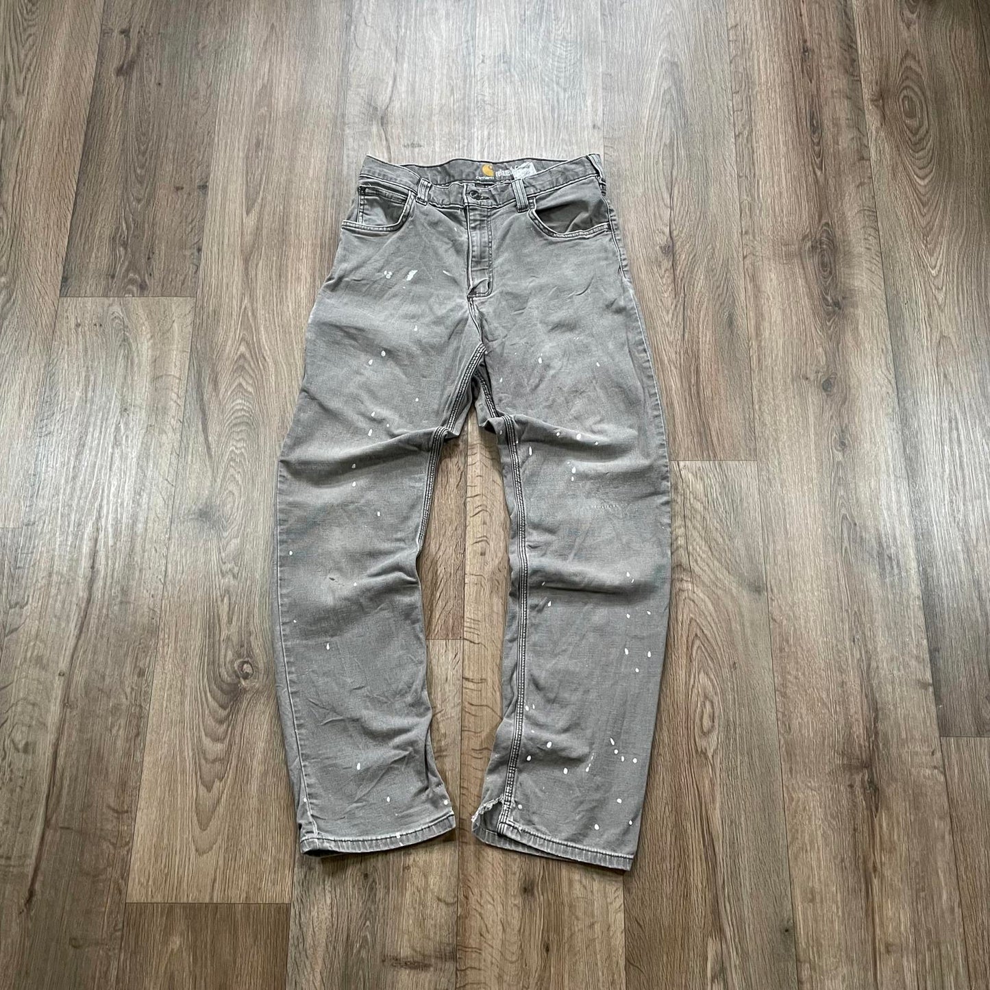 Carhartt Grey Painted Carpenter Trousers