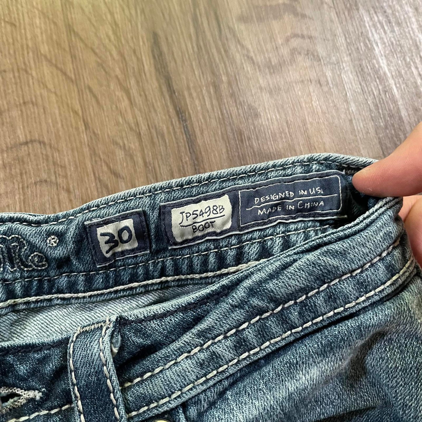 Miss Me Flower Pockets Boot Cut Jeans