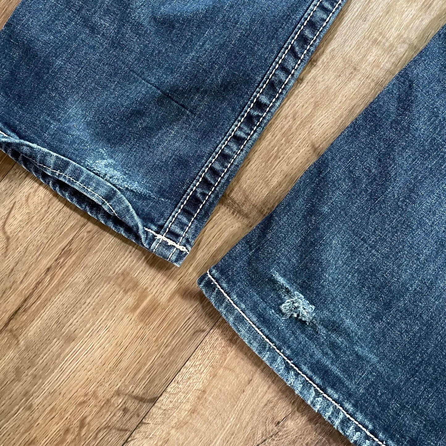 Miss Me Embroidered Boot Cut Mid Rise Jeans