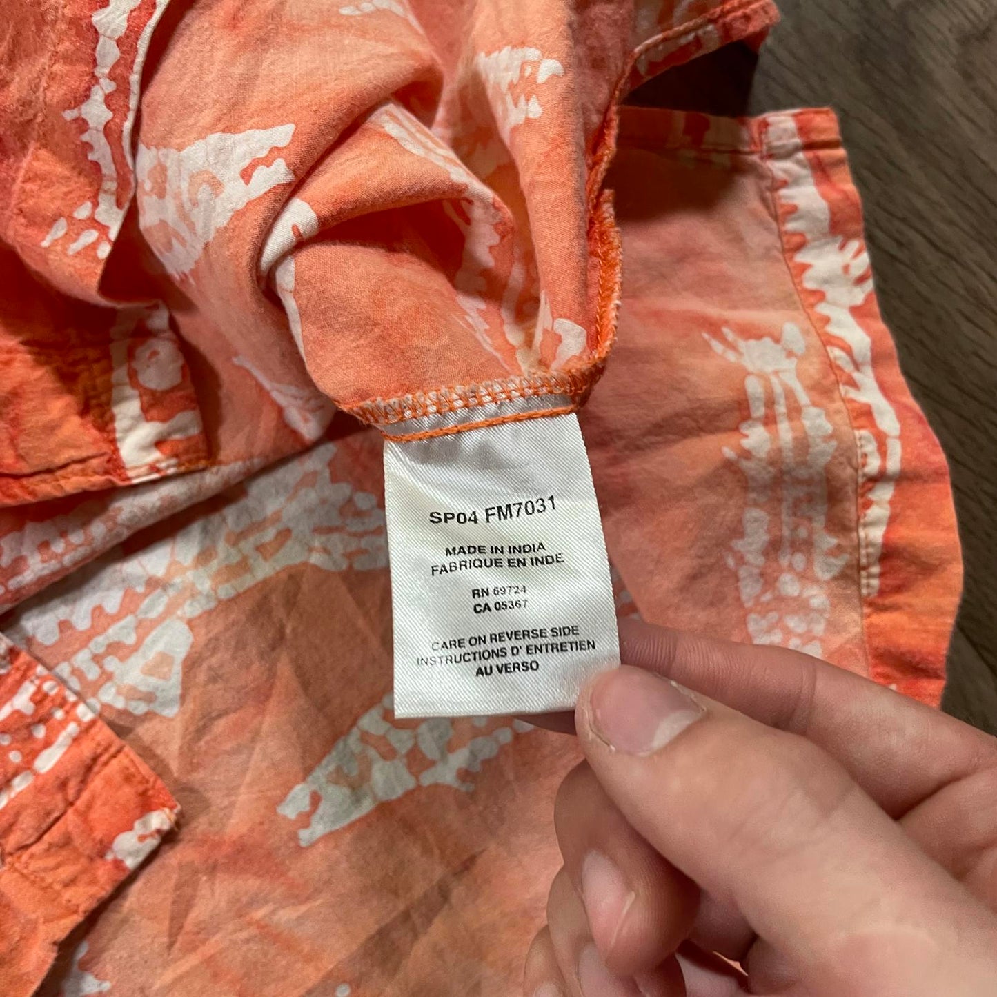 Vintage Columbia Orange Fish Print Button Up Shirt