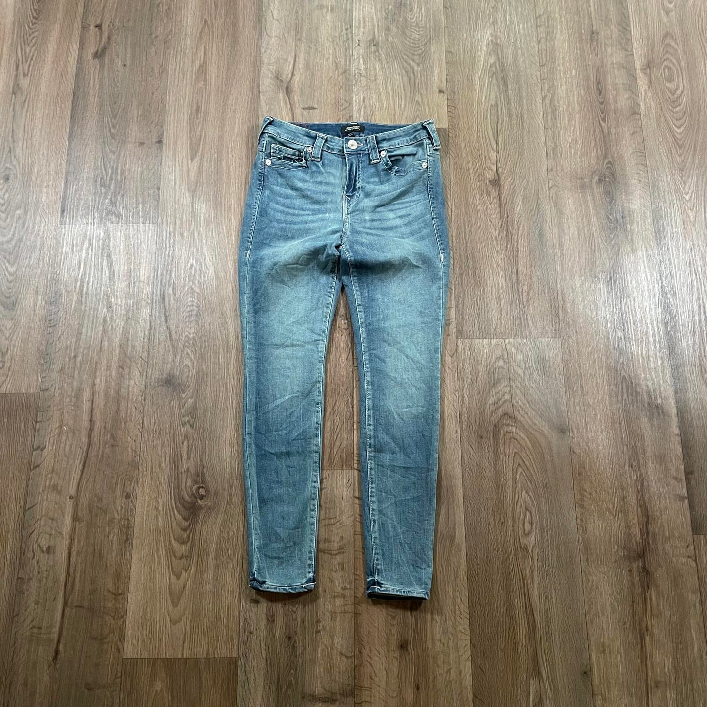 True Religion Jennie Curvy Blue Skinny Jeans W29 L28