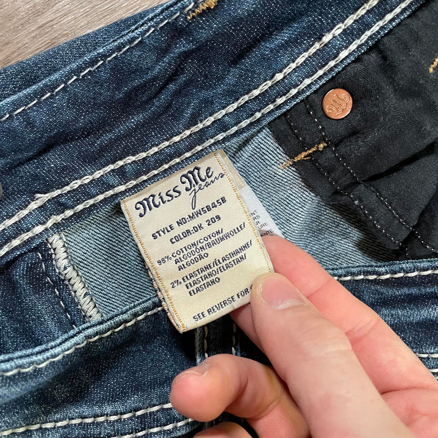 Miss Me Embroidered Boot Cut Mid Rise Jeans