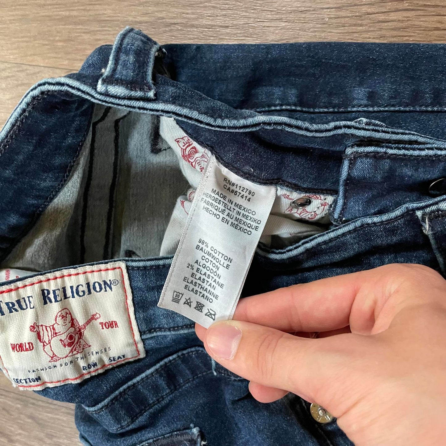 True Religion Blue Mid Rise Skinny Jeans W24 L28