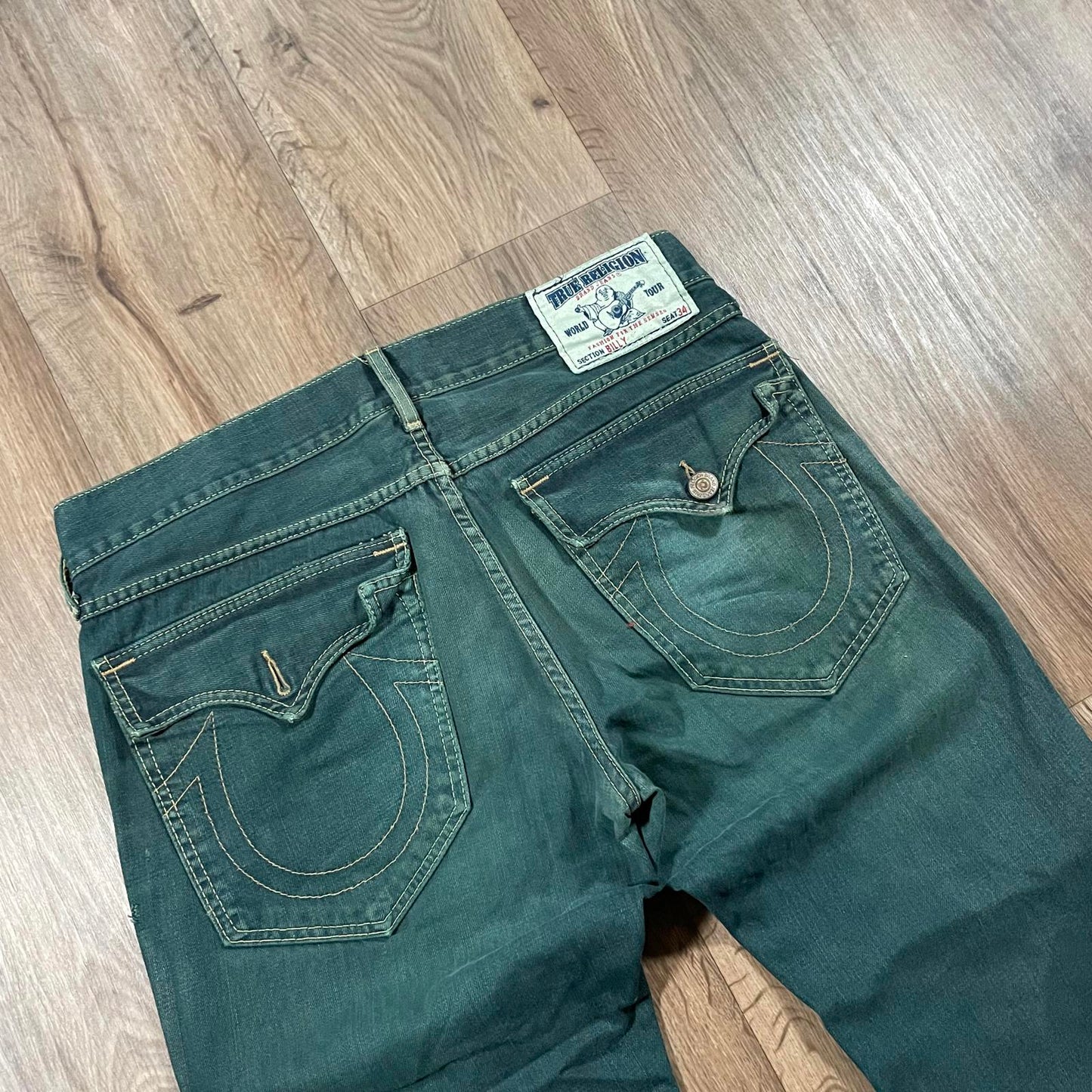 True Religion Green Billy Jeans
