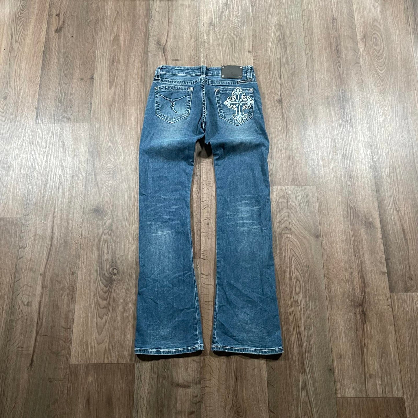 Trinity Ranch Cross Embroidered Boot Cut Jeans W28 L33