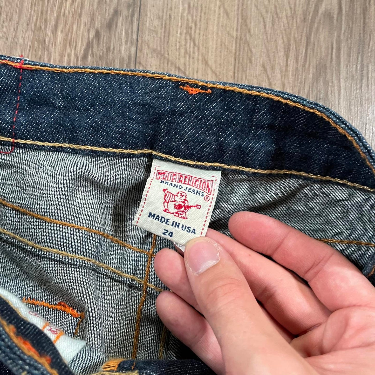 True Religion Dark Blue Straight Jeans Low Rise – W28 L35
