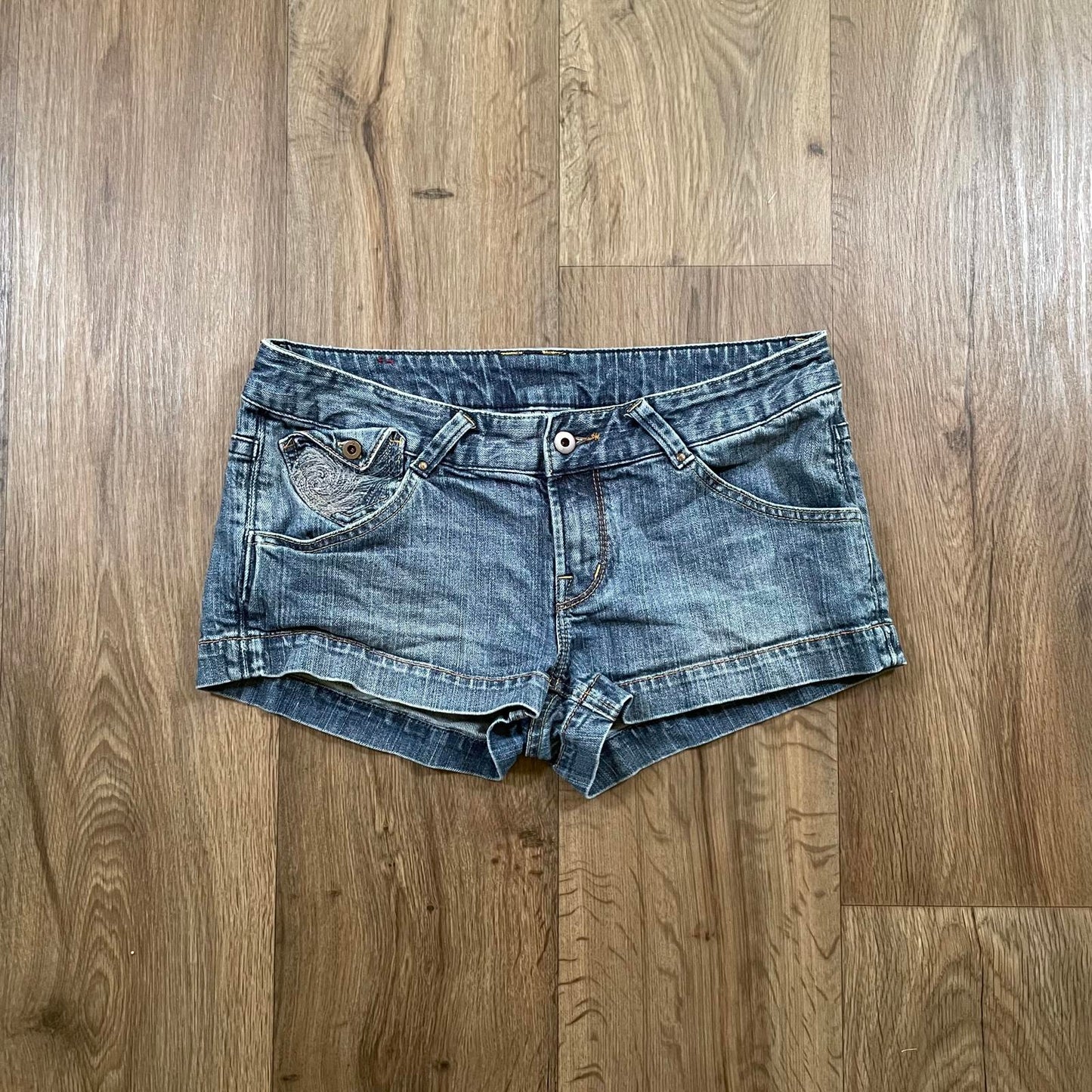 X2 Y2K Embroidered Mini Shorts W30
