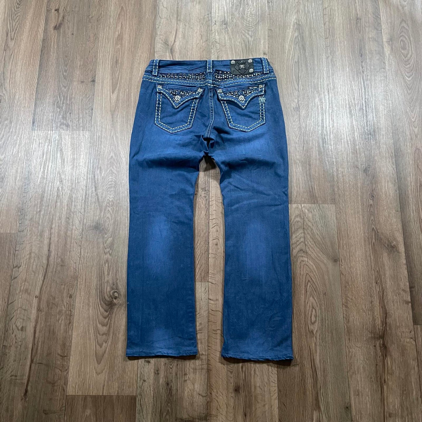 Miss Me Navy Straight Stud Jeans