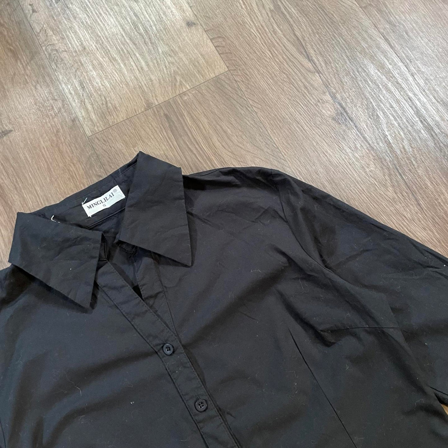 Long Sleeve Black Fitted Shirt
