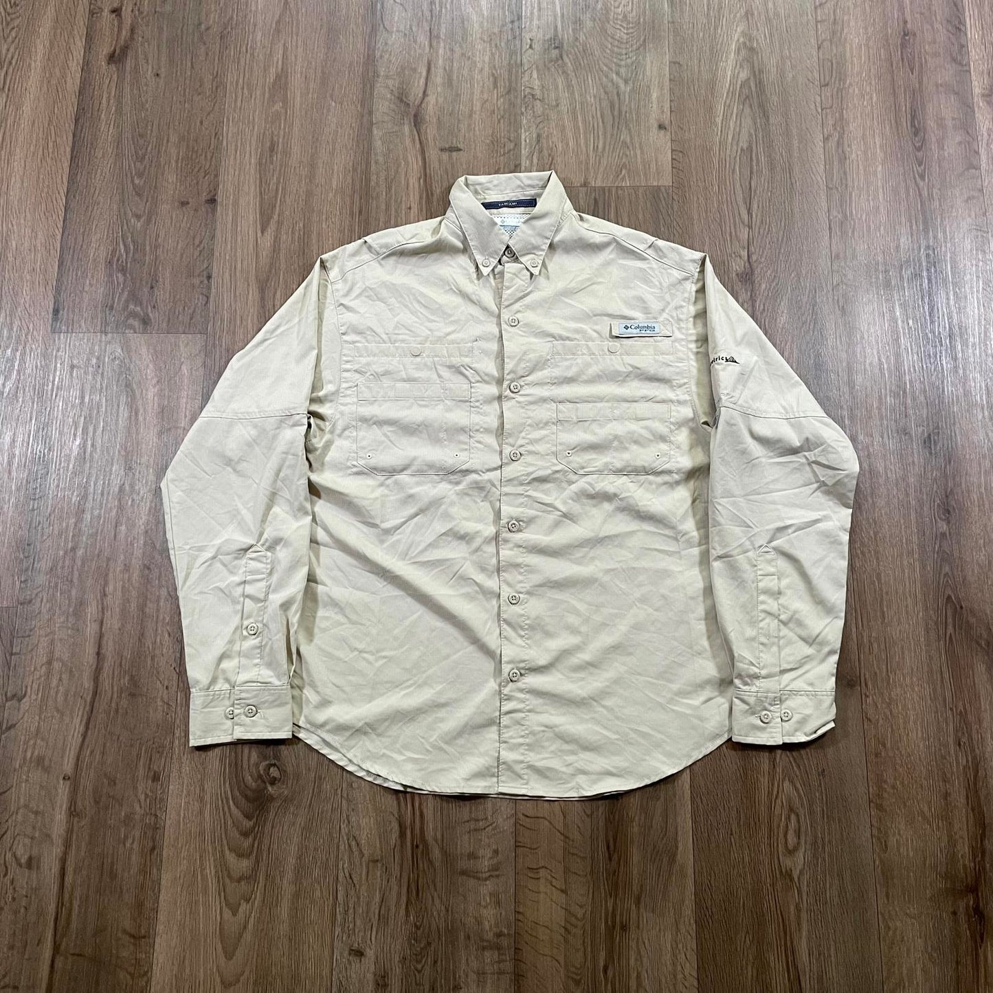 Vintage Columbia PFG Long Sleeve Shirt Beige