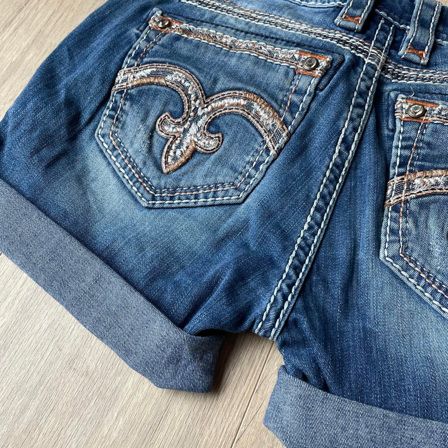 Rock Revival Embroidered Mini Shorts