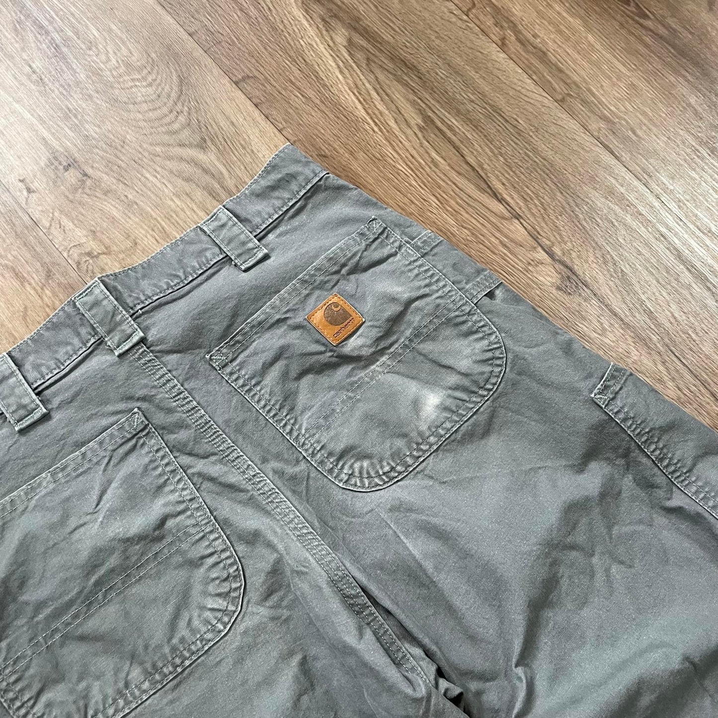 Carhartt Grey Carpenter Trousers Cut Off