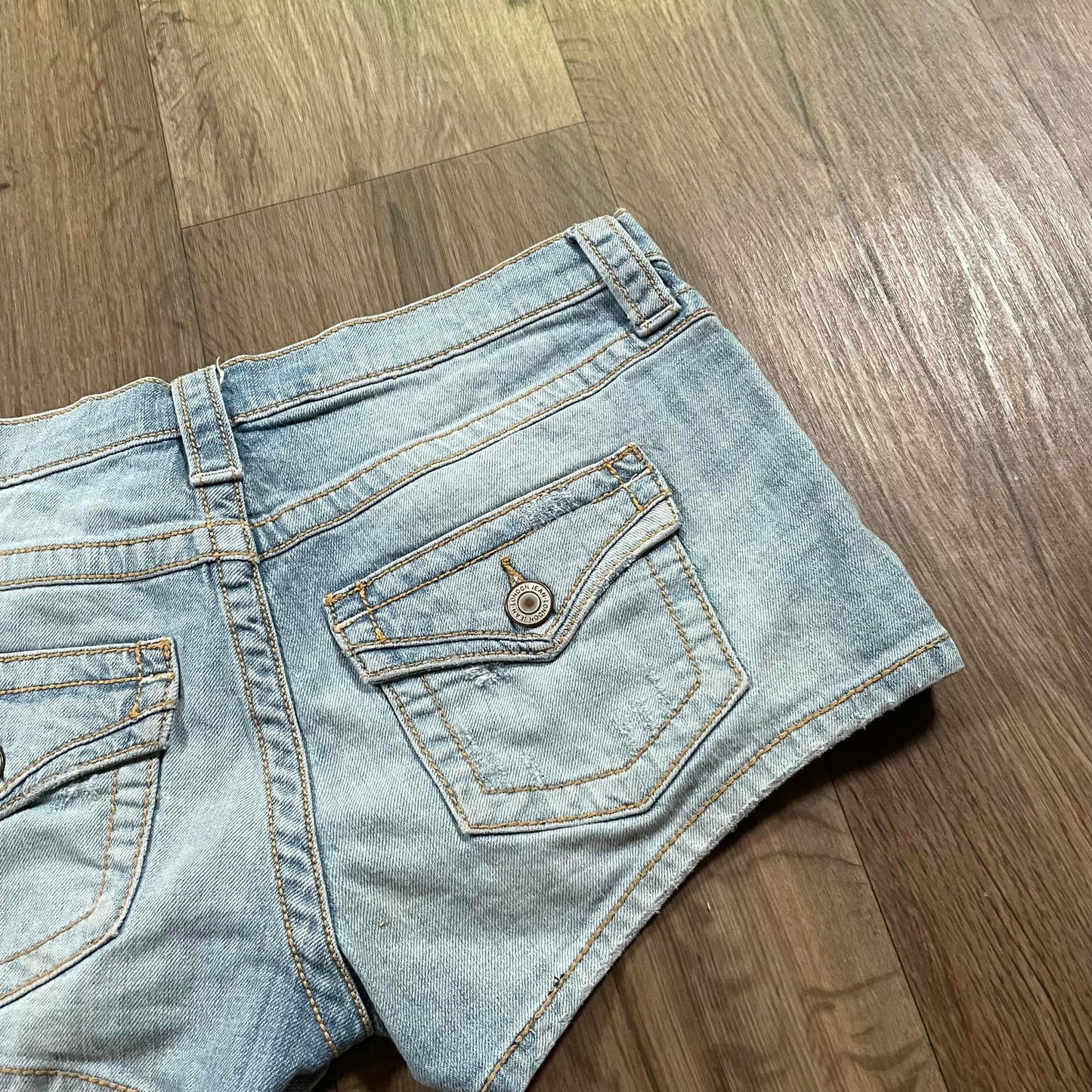 Y2K Low Waisted Blue Micro Denim Shorts